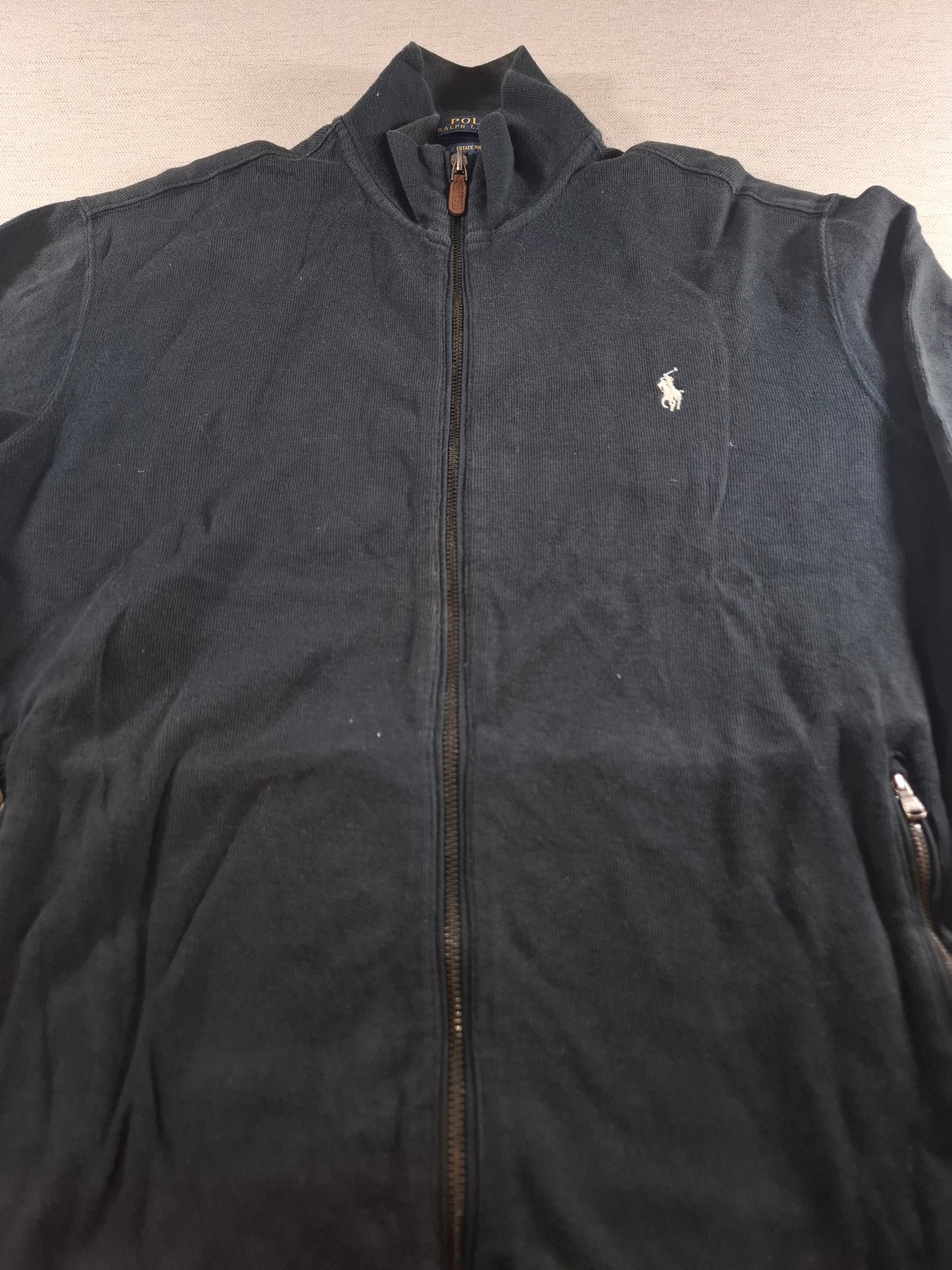 001376 Polo Ralph Lauren Full zip sweater – Black, Size M