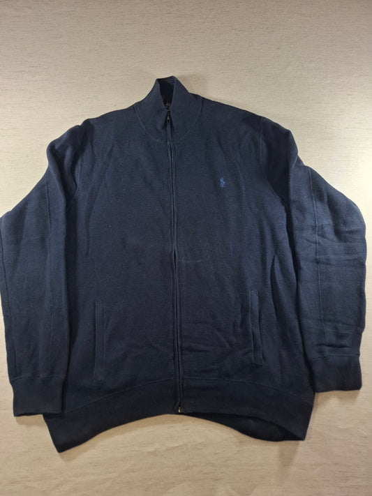 001377 Polo Ralph Lauren Full zip sweater – Navy, Size XXL