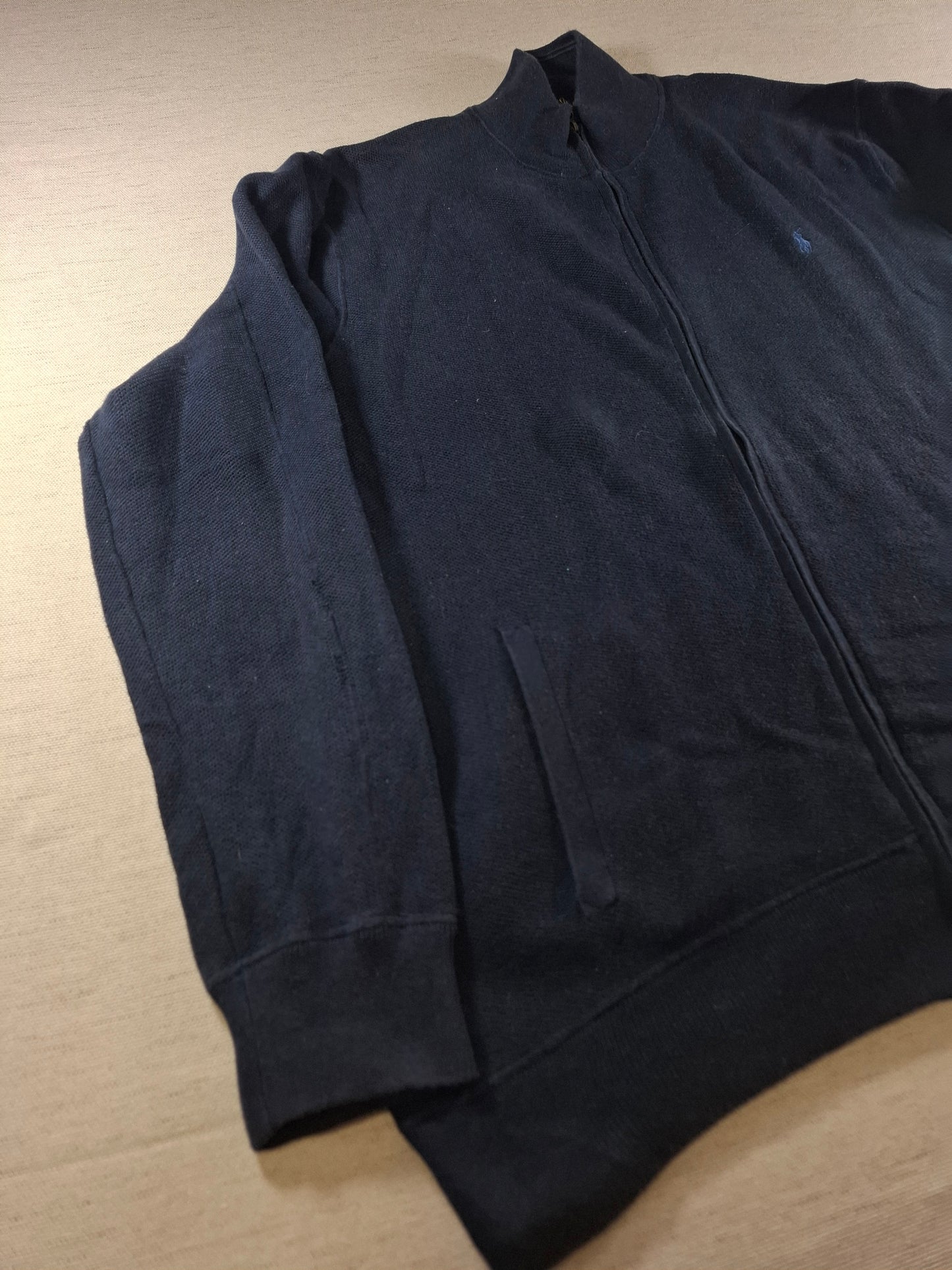 001377 Polo Ralph Lauren Full zip sweater – Navy, Size XXL