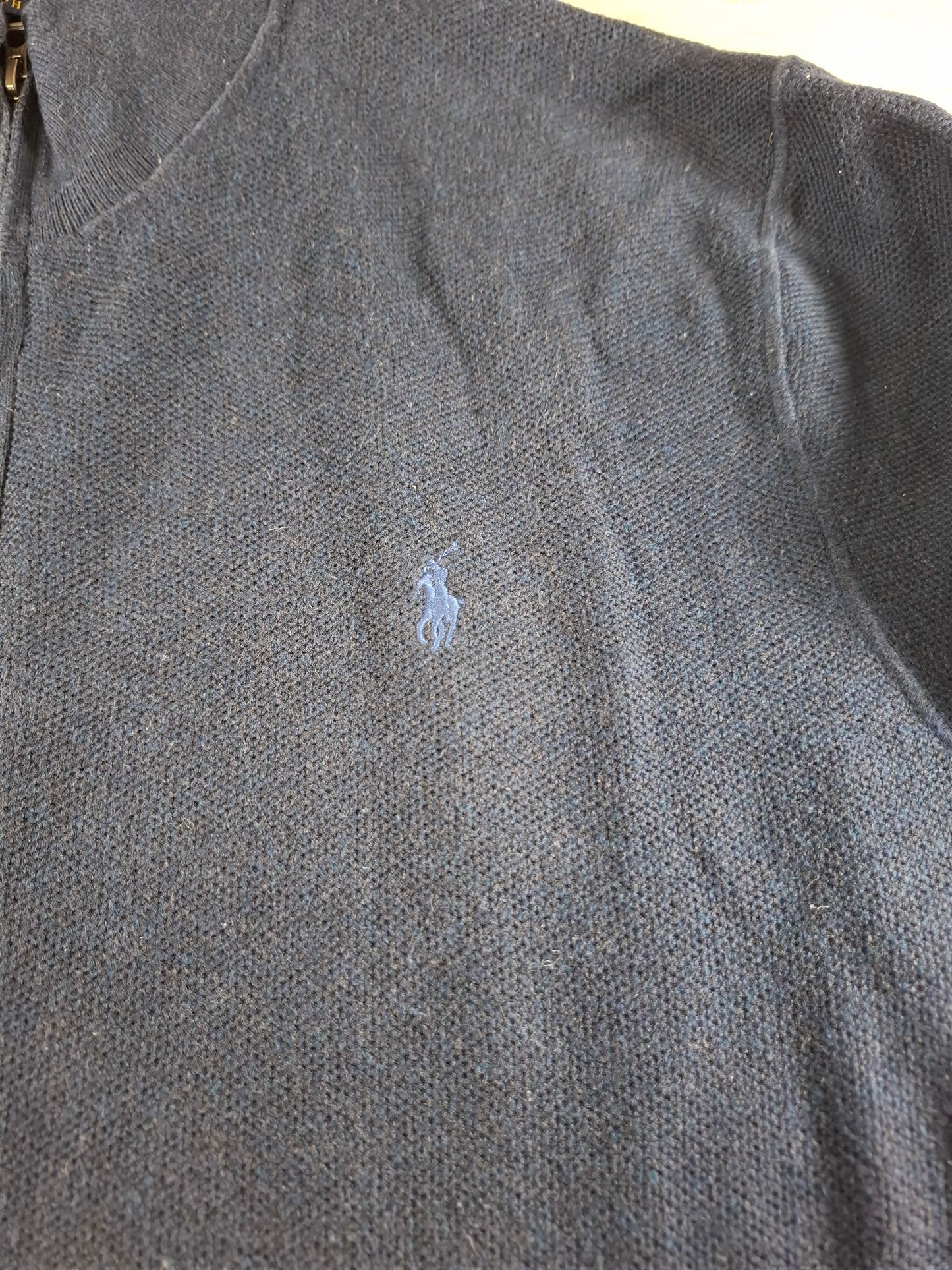 001377 Polo Ralph Lauren Full zip sweater – Navy, Size XXL