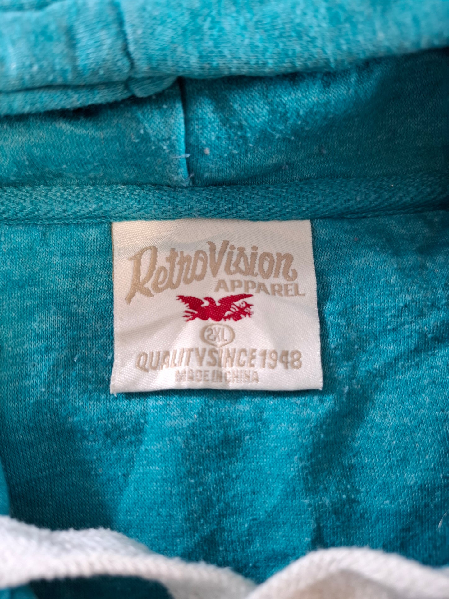 001410 – Retro Vision Hoodie – Aqua, Size 2XL