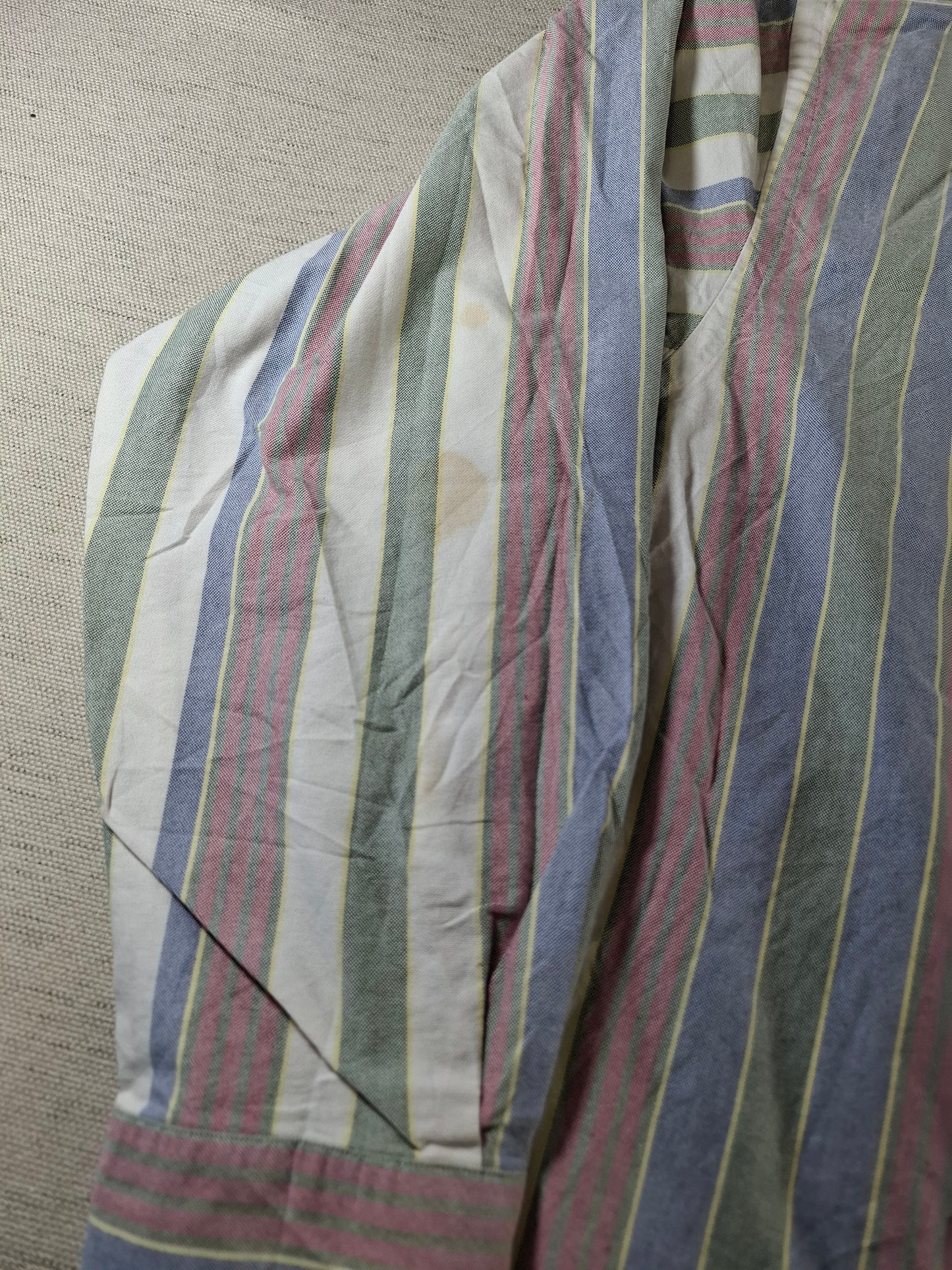 001413 – Polo Ralph Lauren Shirt – White/Green/Red Striped, Size 17,5/35
