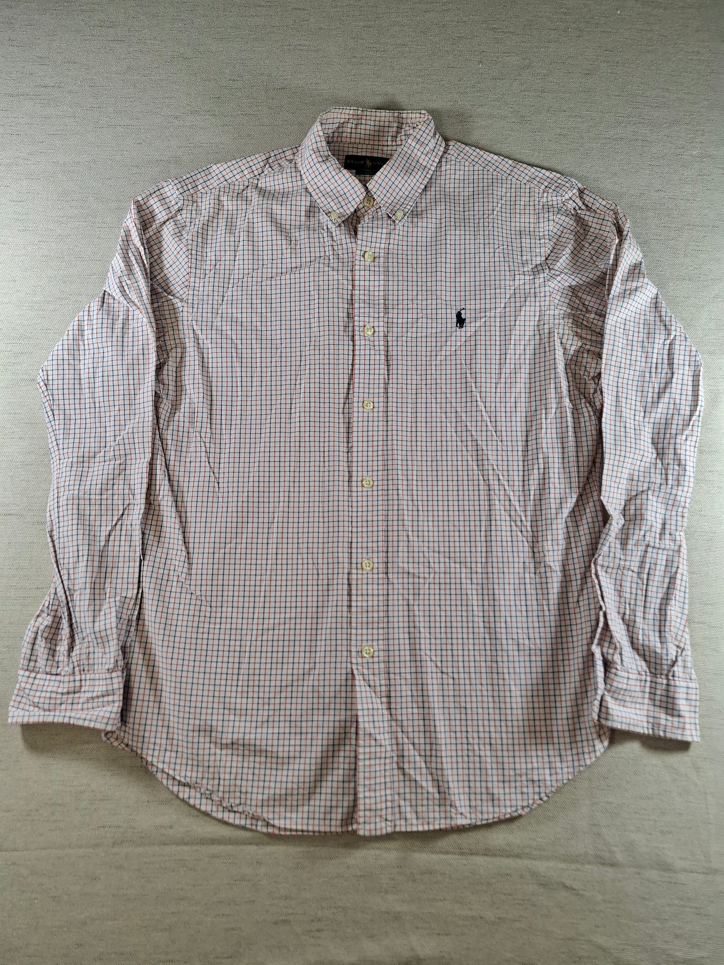 001414 – Polo Ralph Lauren Shirt – Red/White/Blue Striped, Size L