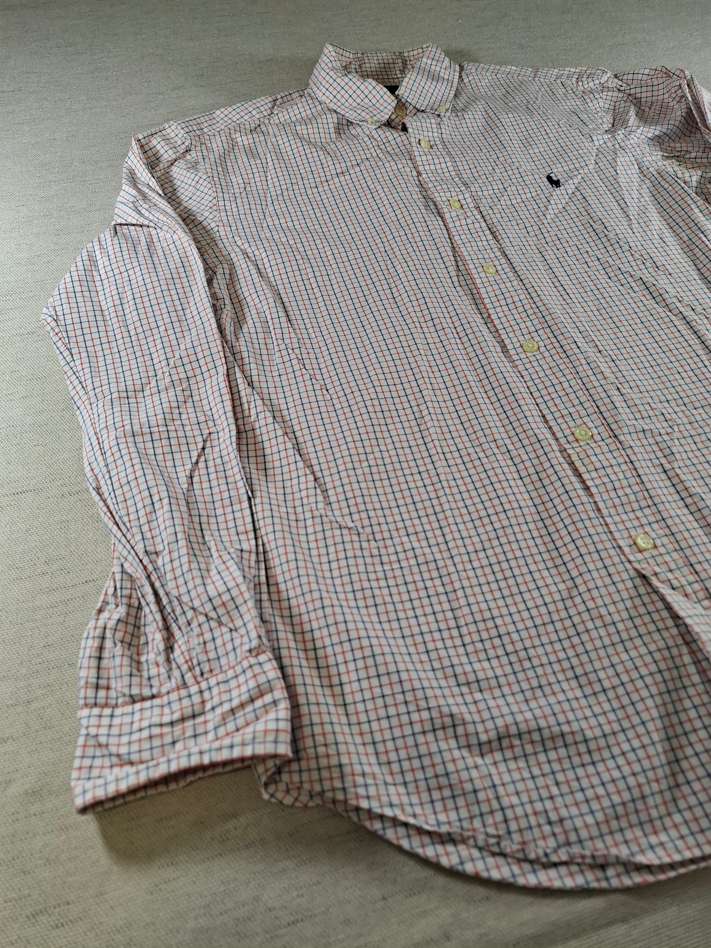 001414 – Polo Ralph Lauren Shirt – Red/White/Blue Striped, Size L