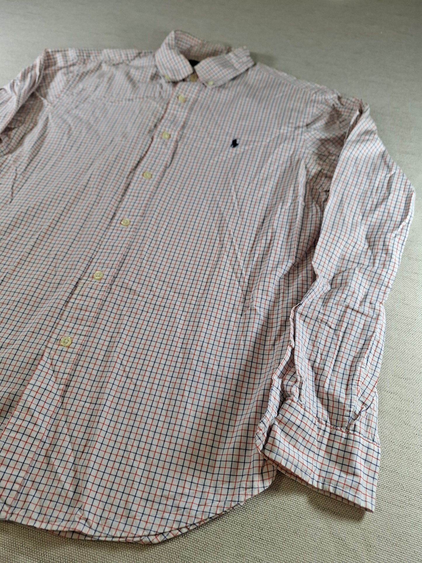 001414 – Polo Ralph Lauren Shirt – Red/White/Blue Striped, Size L