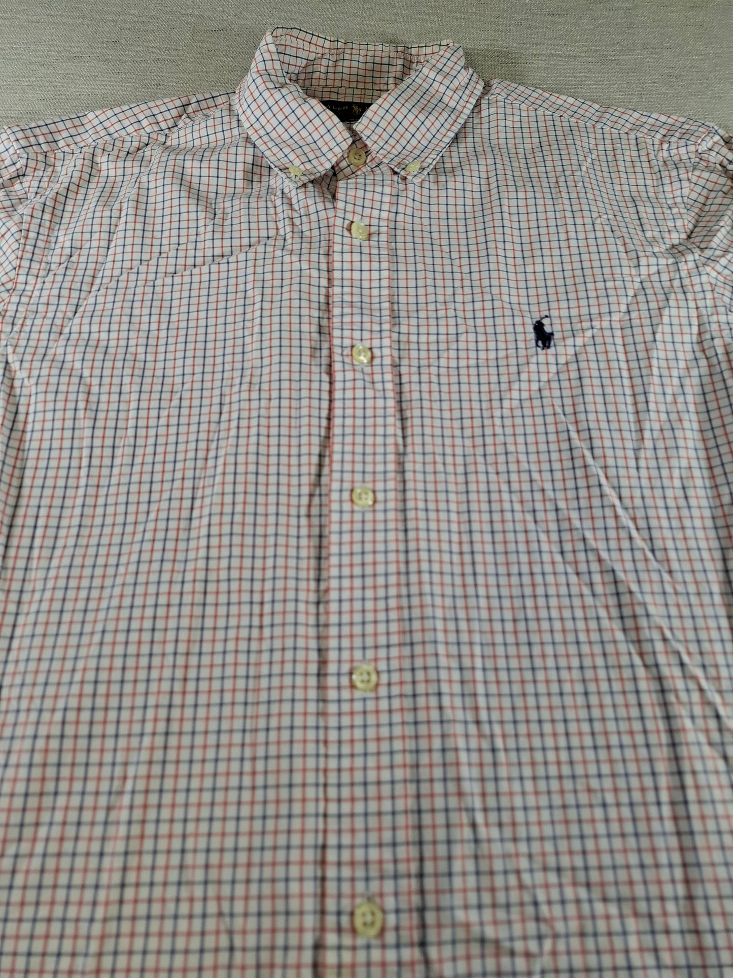 001414 – Polo Ralph Lauren Shirt – Red/White/Blue Striped, Size L