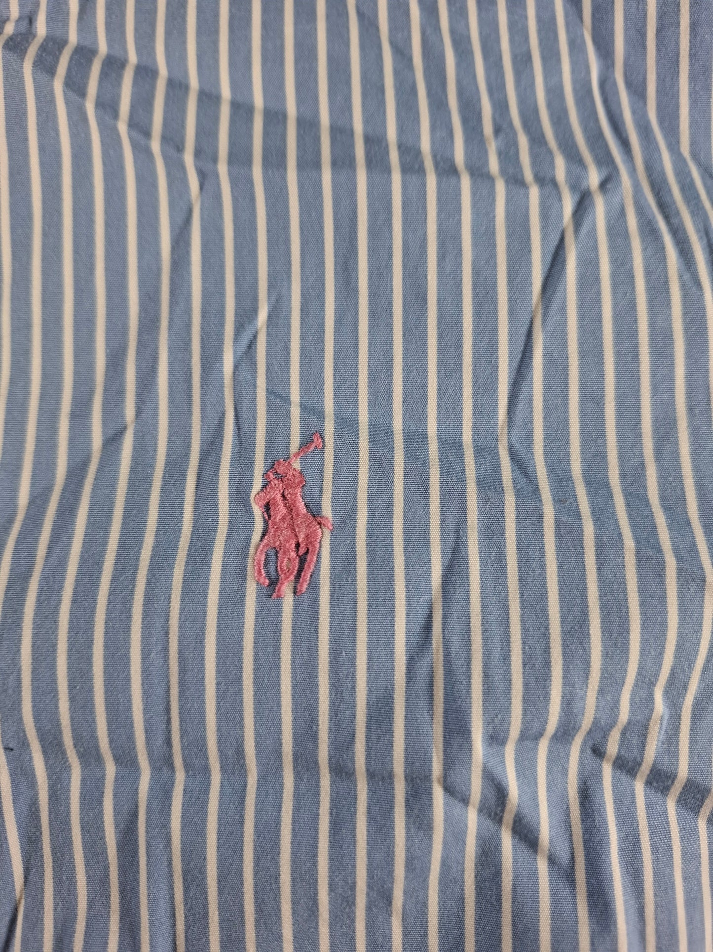 001415 – Polo Ralph Lauren Shirt – Blue/White Striped, Size L