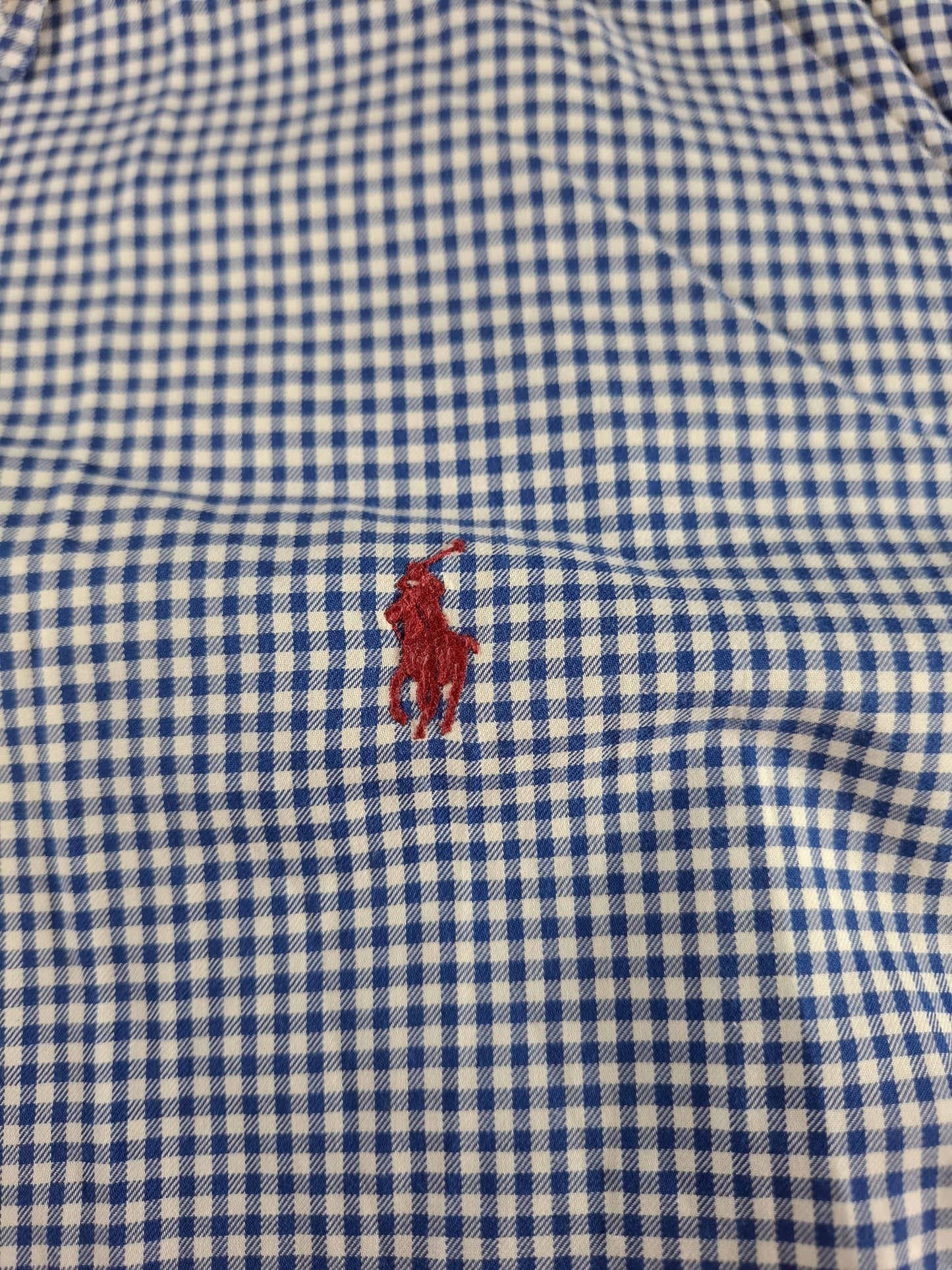 001416 – Polo Ralph Lauren Shirt – Blue/White Plaid, Size L