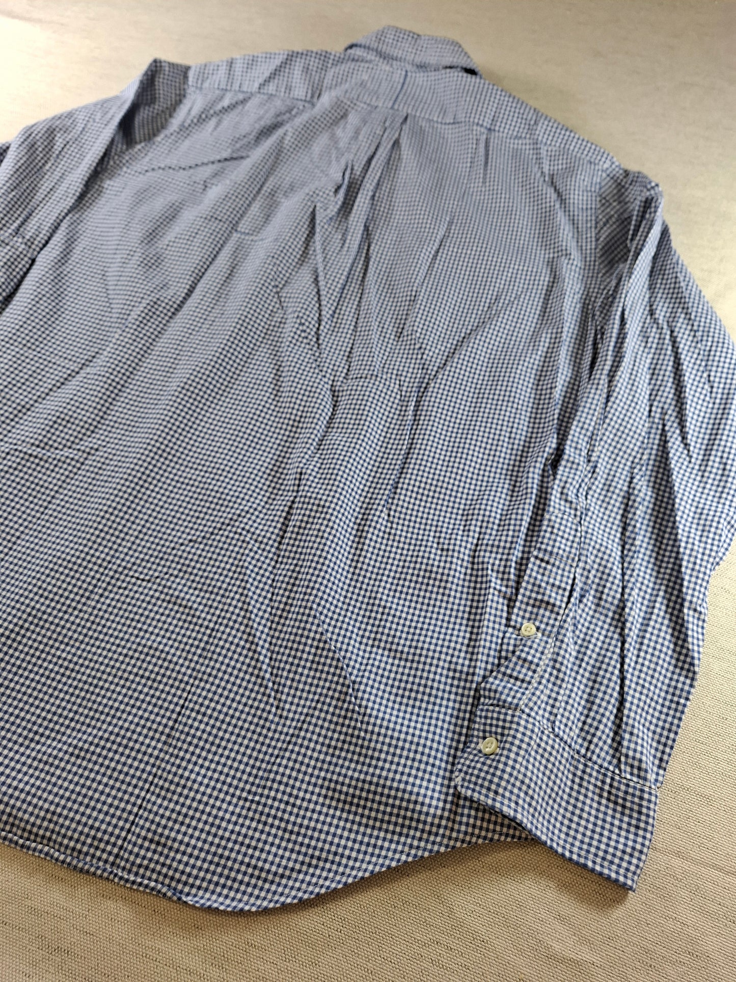 001416 – Polo Ralph Lauren Shirt – Blue/White Plaid, Size L