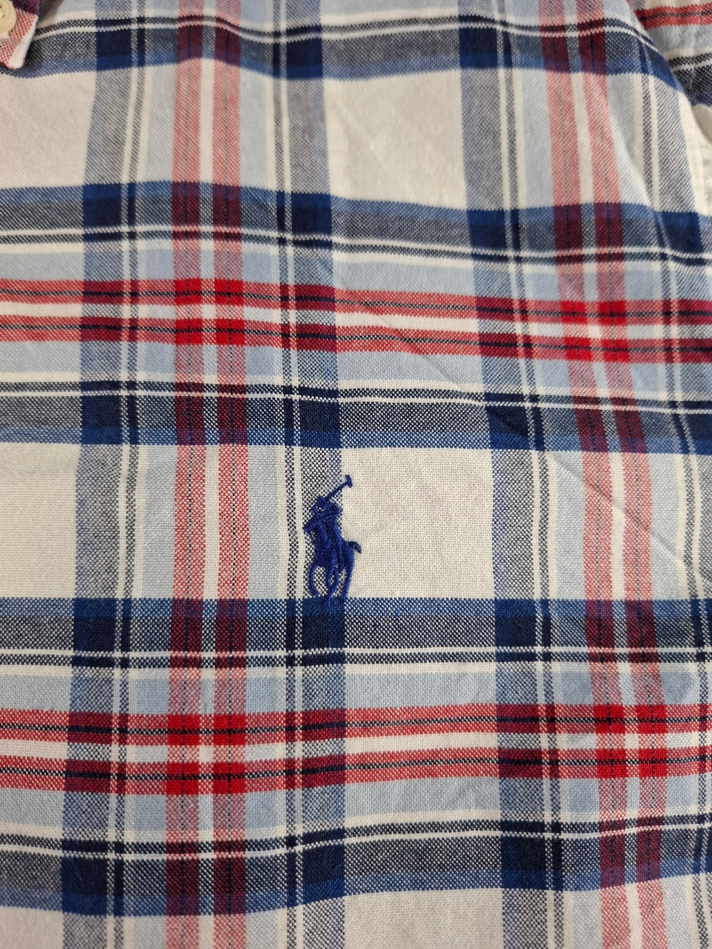 001417 – Polo Ralph Lauren Shirt – Red/White/Blue Plaid, Size L