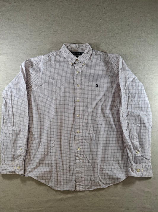 001418 – Polo Ralph Lauren Shirt – Pink/White/Black Striped, Size 17 36/37