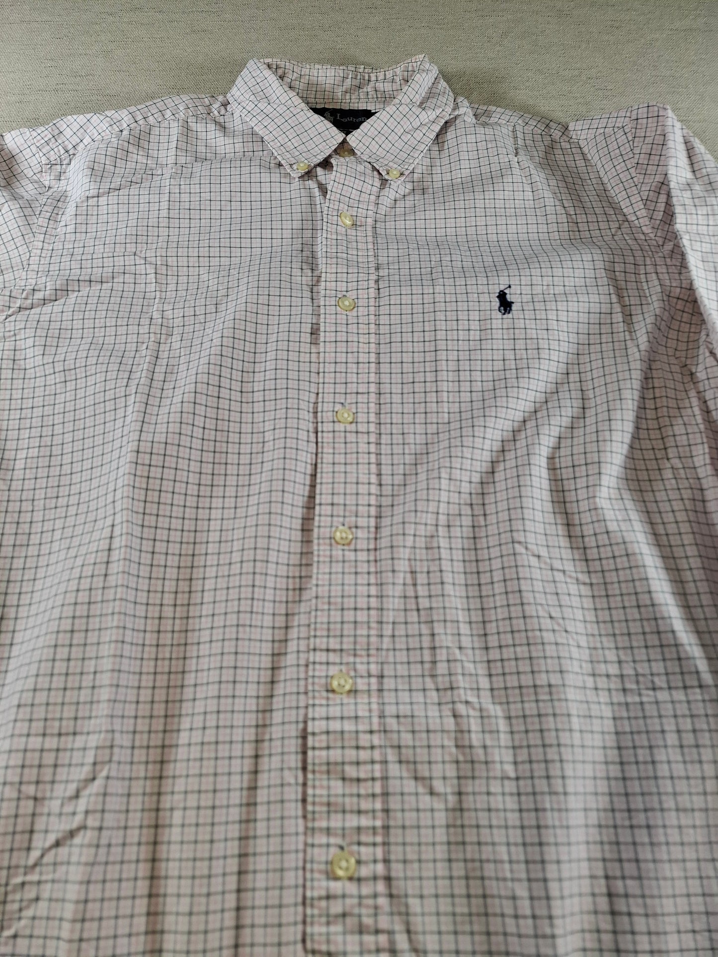 001418 – Polo Ralph Lauren Shirt – Pink/White/Black Striped, Size 17 36/37