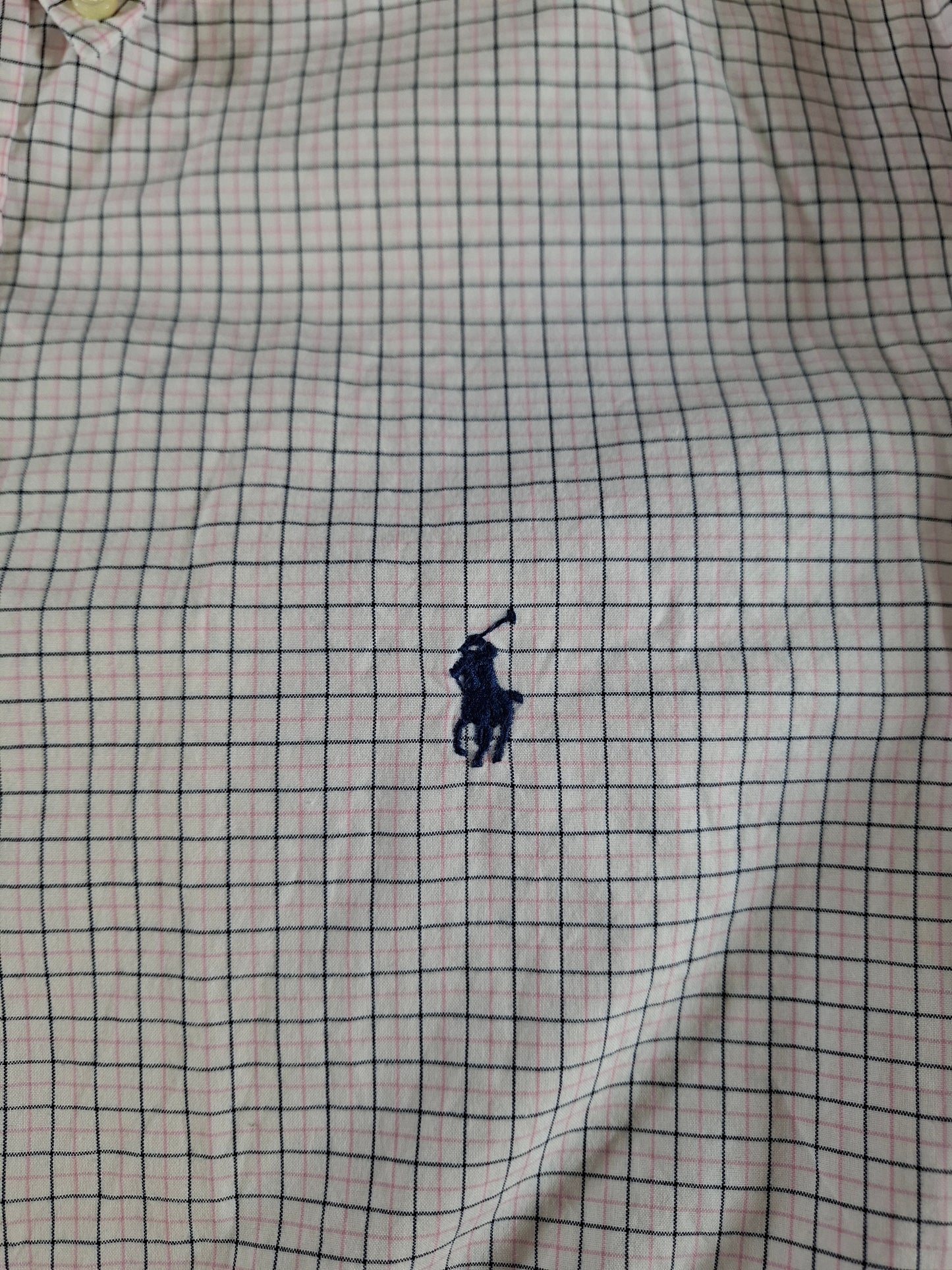 001418 – Polo Ralph Lauren Shirt – Pink/White/Black Striped, Size 17 36/37