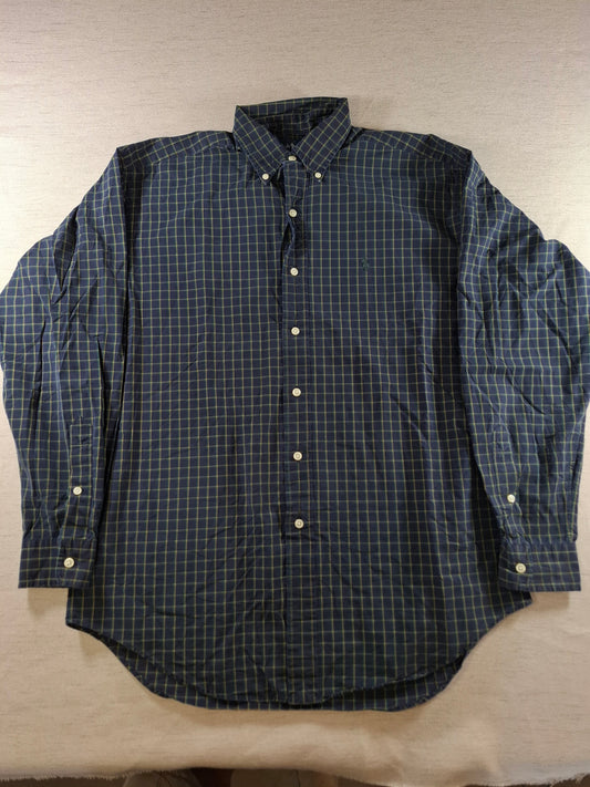 001419 – Polo Ralph Lauren Shirt – Blue/Yellow/Green Plaid, Size M