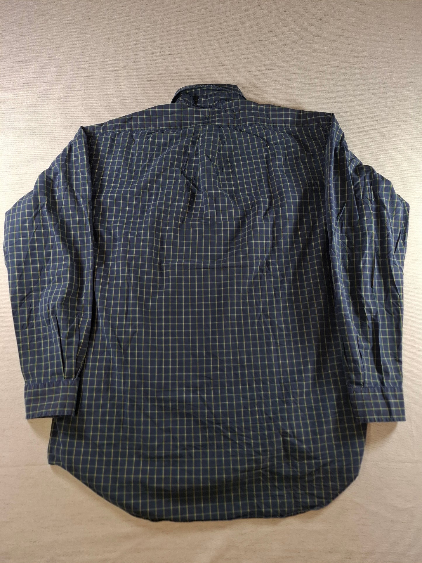 001419 – Polo Ralph Lauren Shirt – Blue/Yellow/Green Plaid, Size M