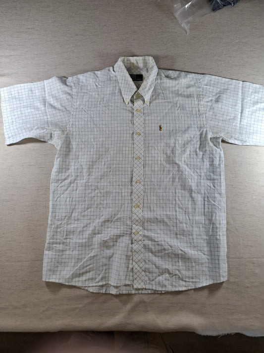 001420 – Polo Ralph Lauren Shirt – Blue/White Plaid, Size L