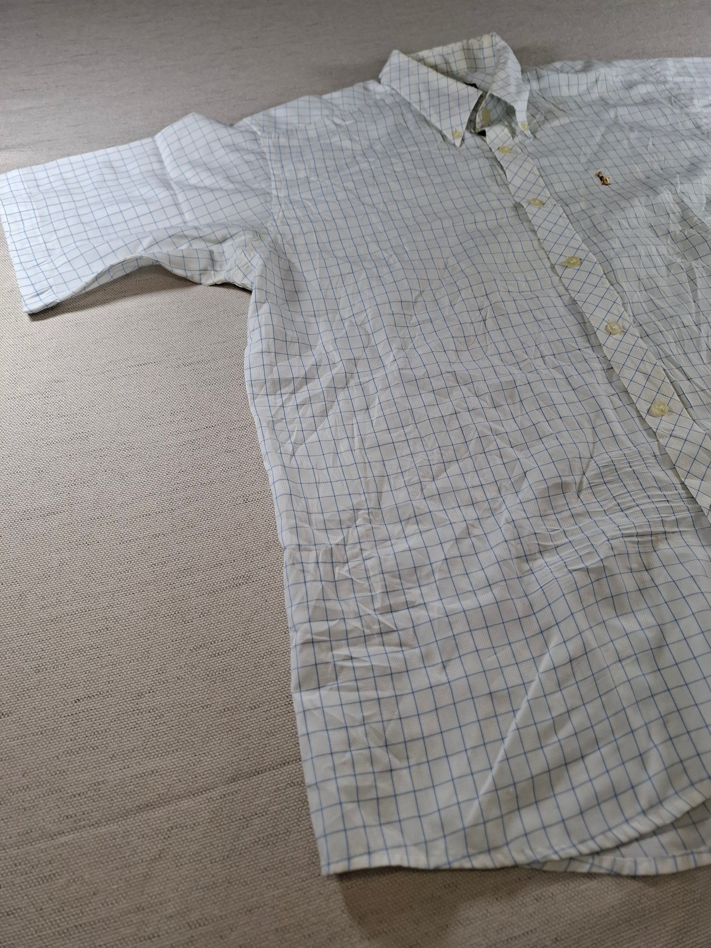 001420 – Polo Ralph Lauren Shirt – Blue/White Plaid, Size L
