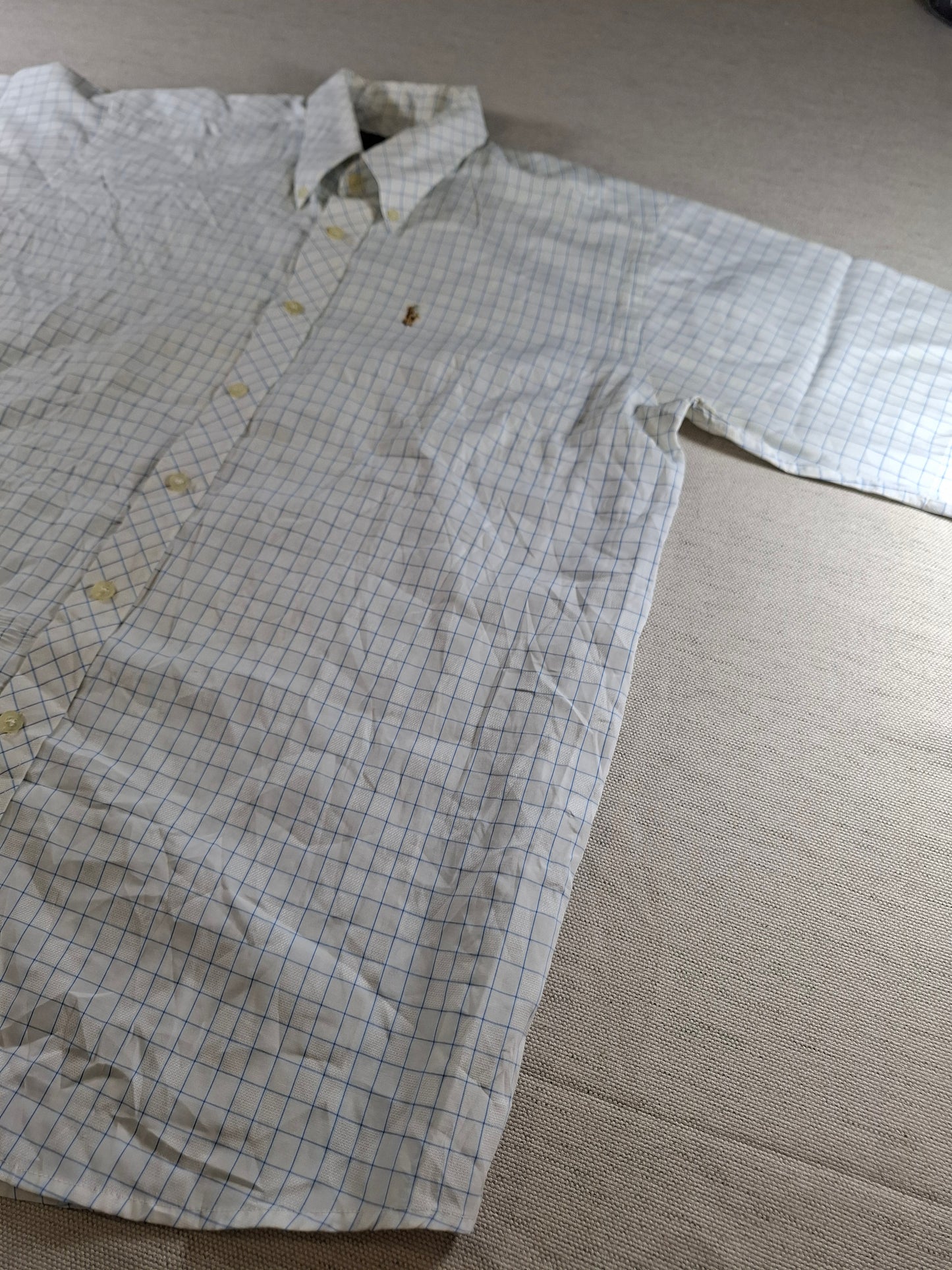 001420 – Polo Ralph Lauren Shirt – Blue/White Plaid, Size L