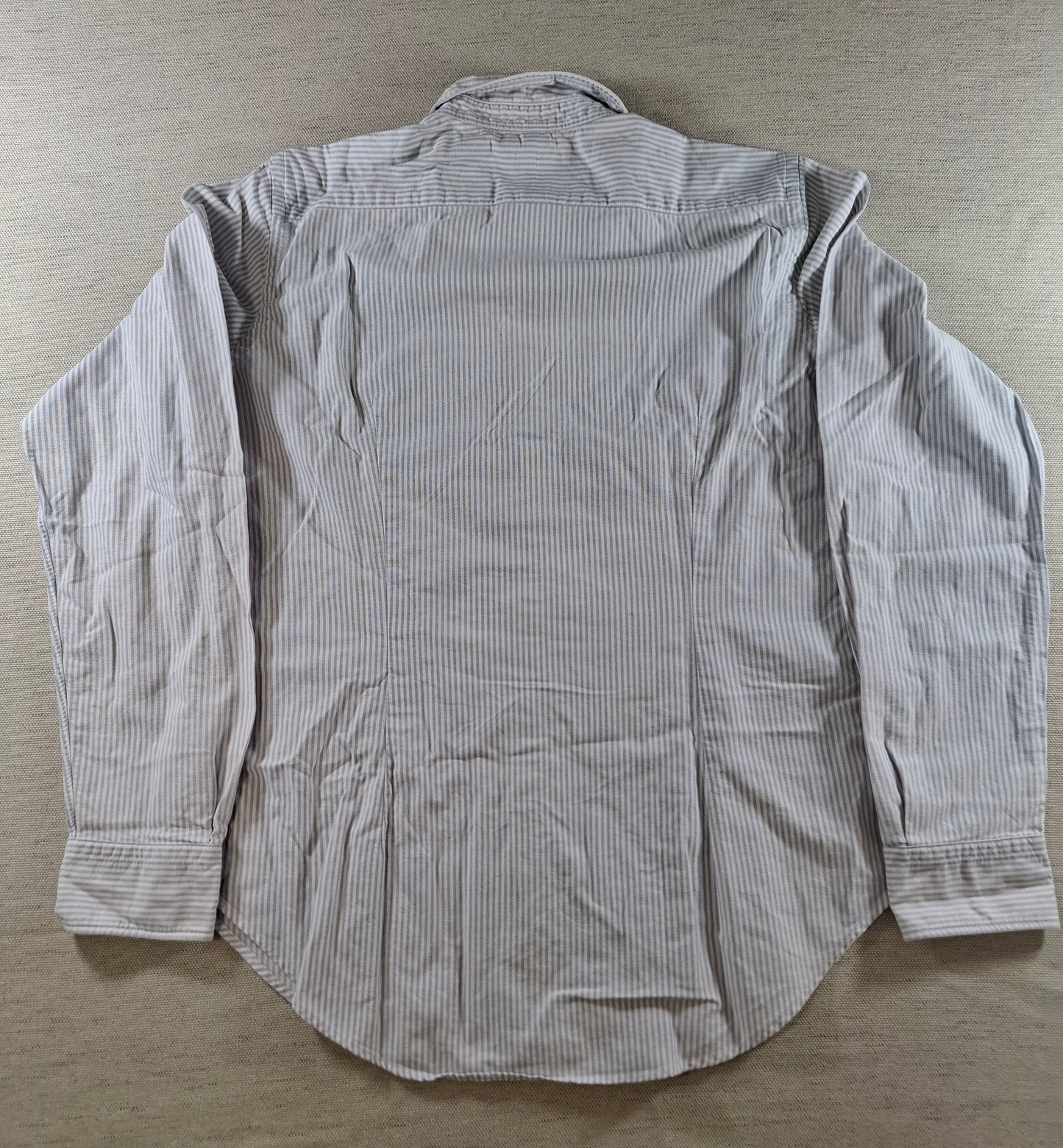 001425 – Polo Ralph Lauren Shirt – White/Light Blue Striped, Size 14