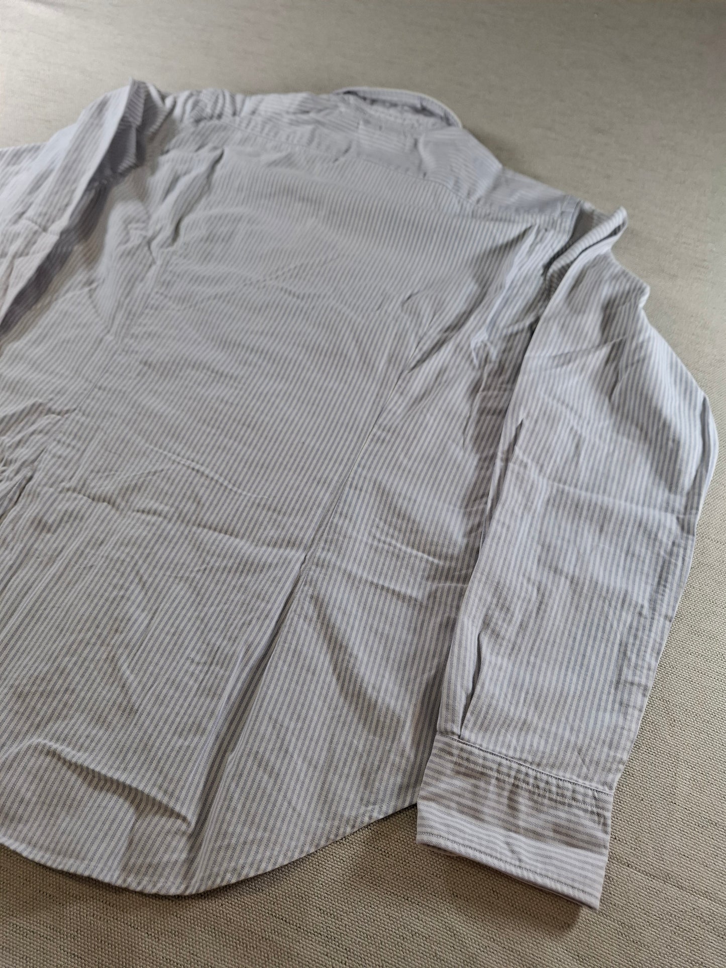 001425 – Polo Ralph Lauren Shirt – White/Light Blue Striped, Size 14