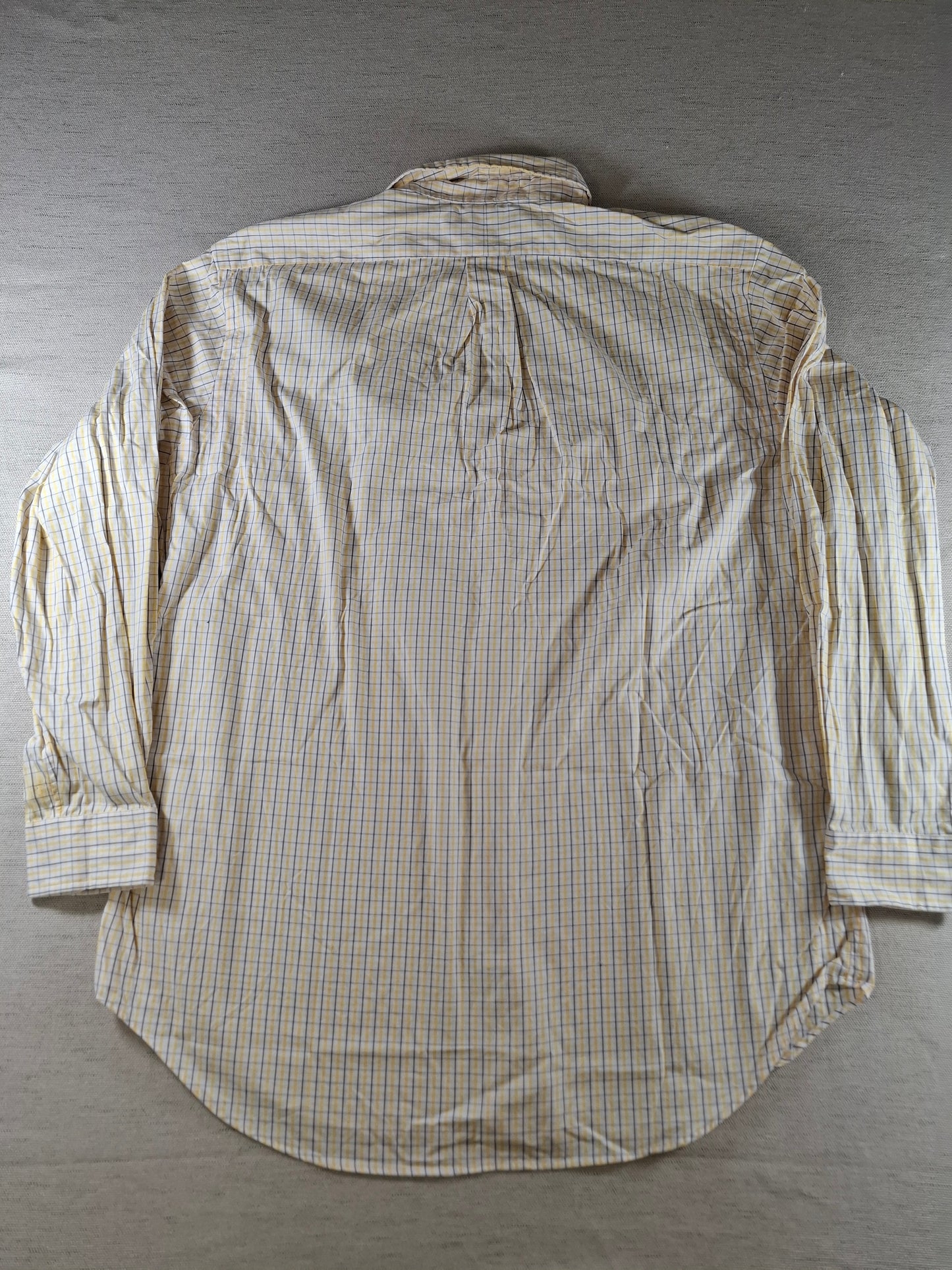001427 – Polo Ralph Lauren Shirt – Yellow/White/Brown Plaid, Size 16,5 32/33