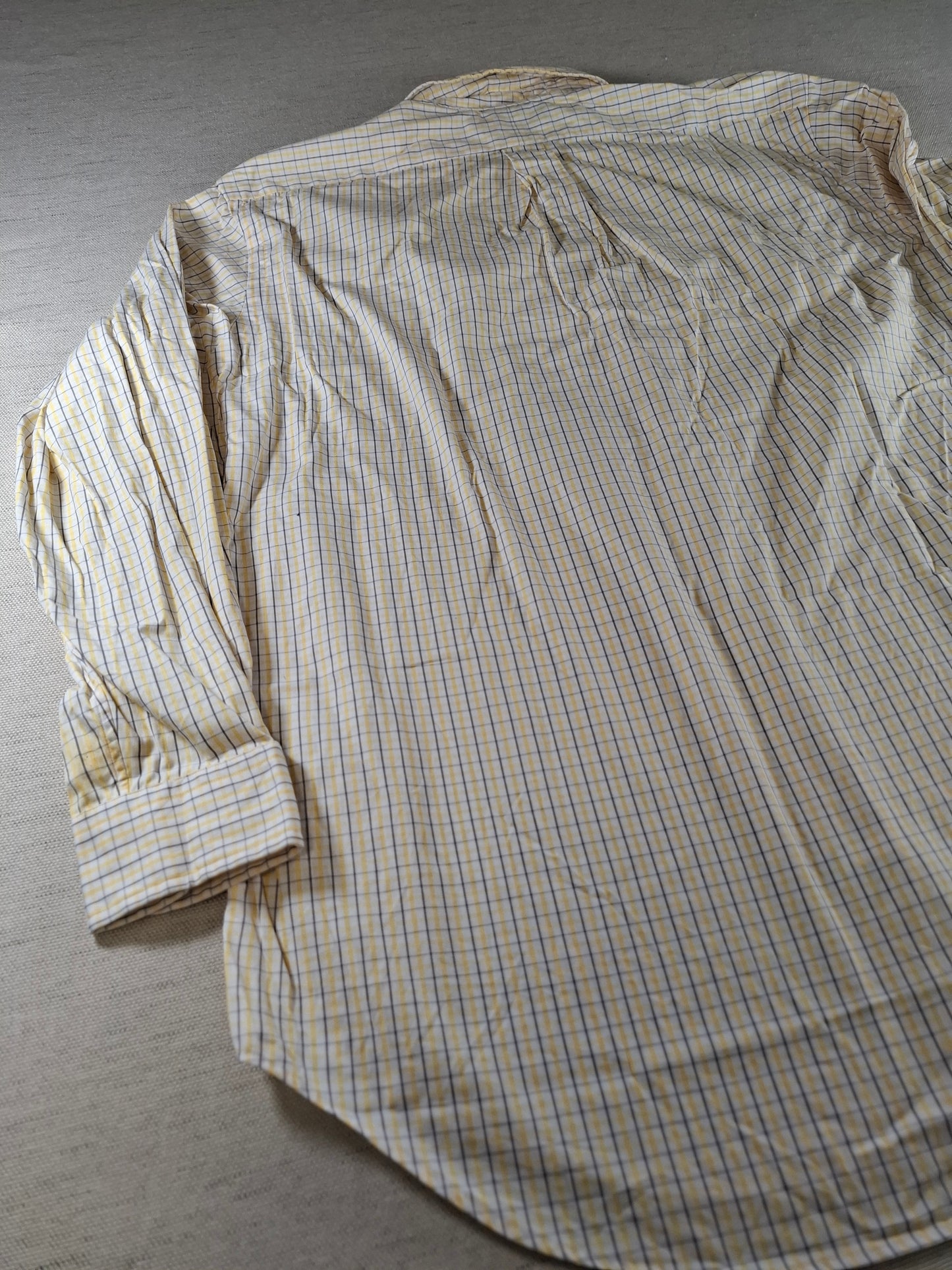 001427 – Polo Ralph Lauren Shirt – Yellow/White/Brown Plaid, Size 16,5 32/33