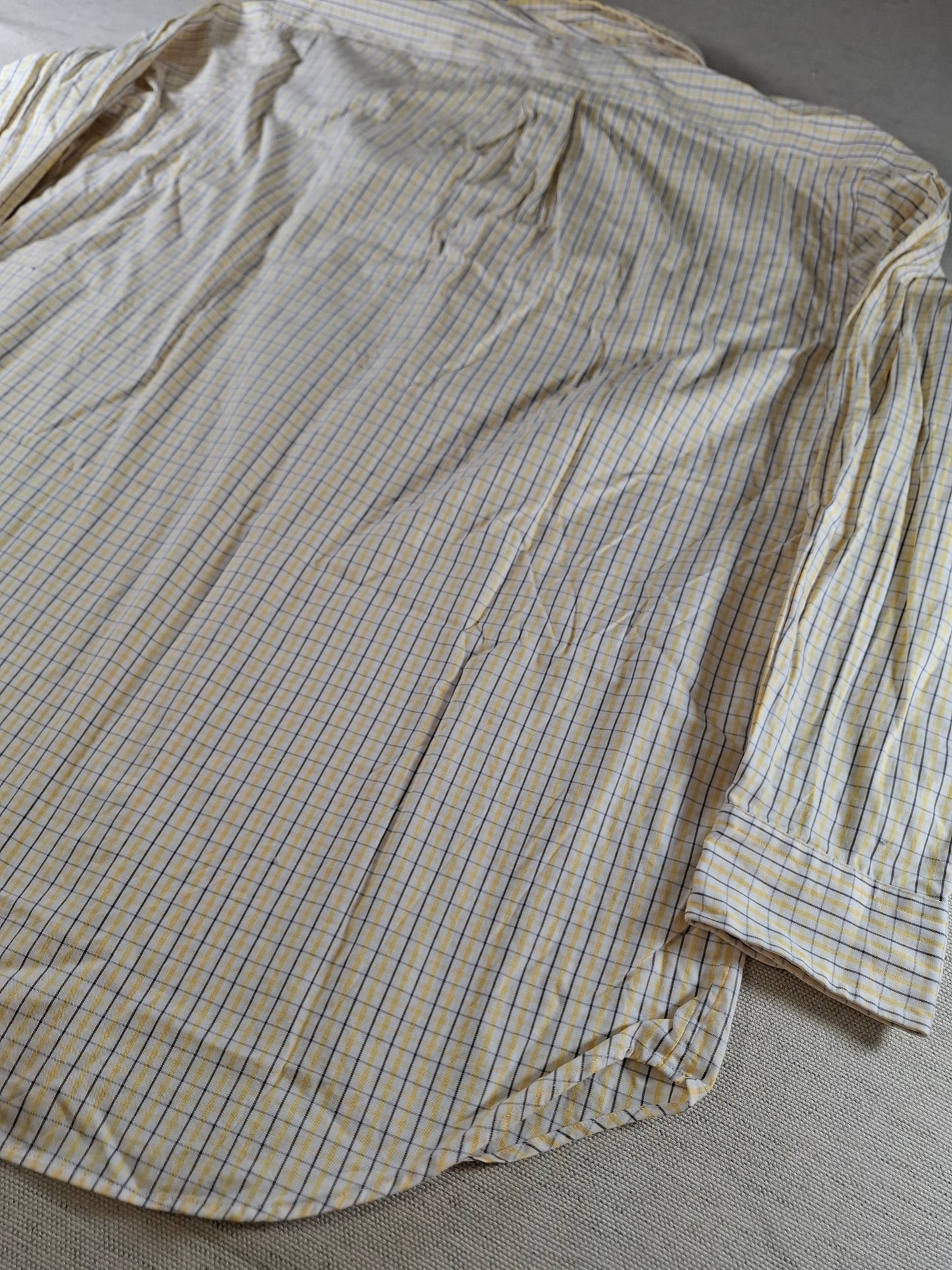 001427 – Polo Ralph Lauren Shirt – Yellow/White/Brown Plaid, Size 16,5 32/33