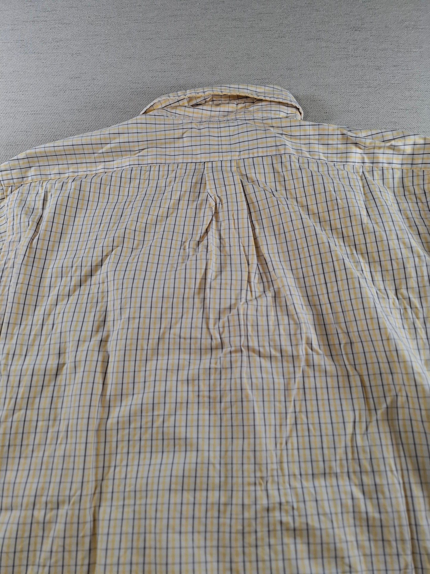 001427 – Polo Ralph Lauren Shirt – Yellow/White/Brown Plaid, Size 16,5 32/33