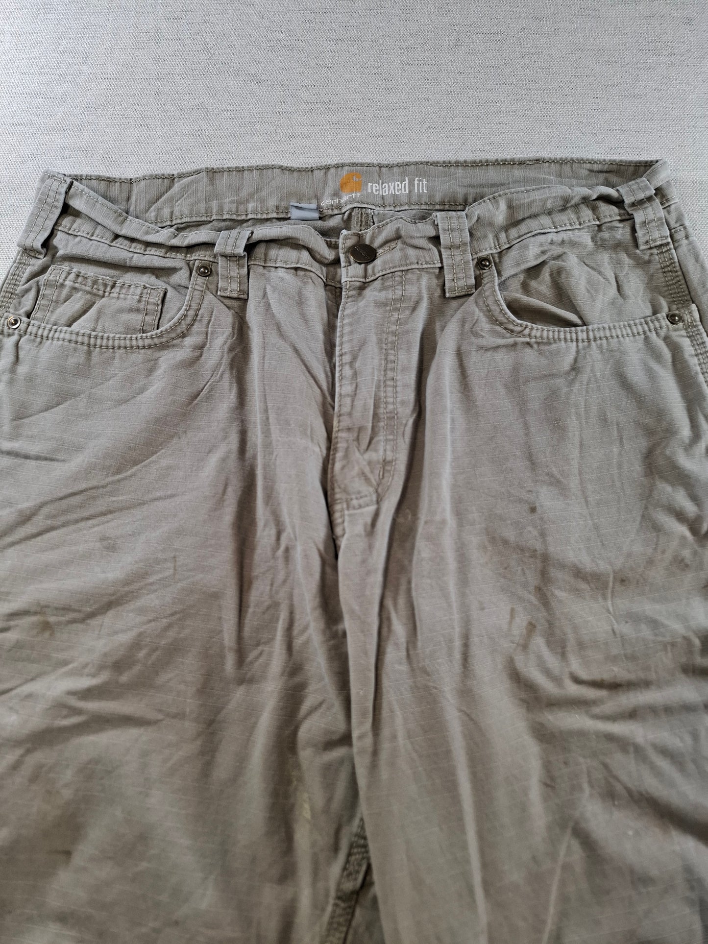 001399 – Carhartt Pants – Khaki/Grey, Size 34/32