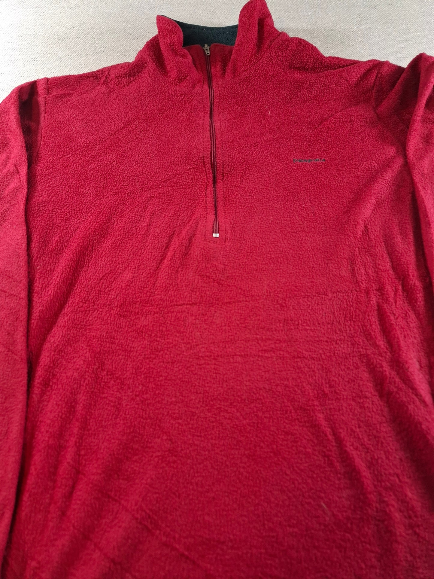 001432 – Patagonia Fleece Jacket – Burgundy Red, Size Men's S