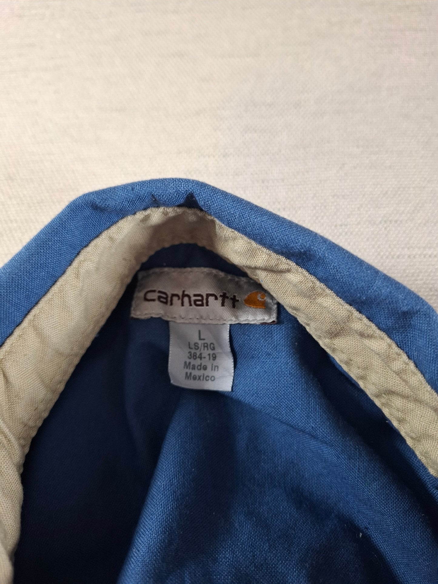 001438 – Carhartt Work Shirt – Blue, Size L