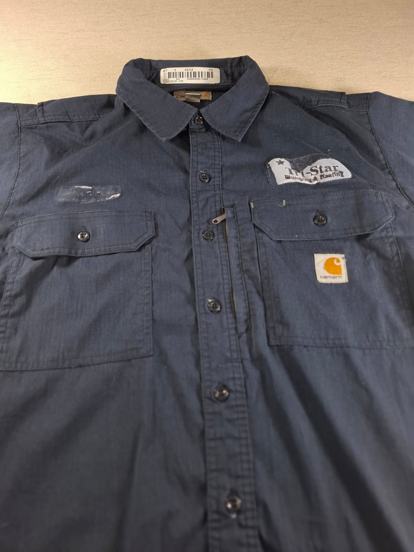 001440 – Carhartt Work Shirt – Navy, Size L