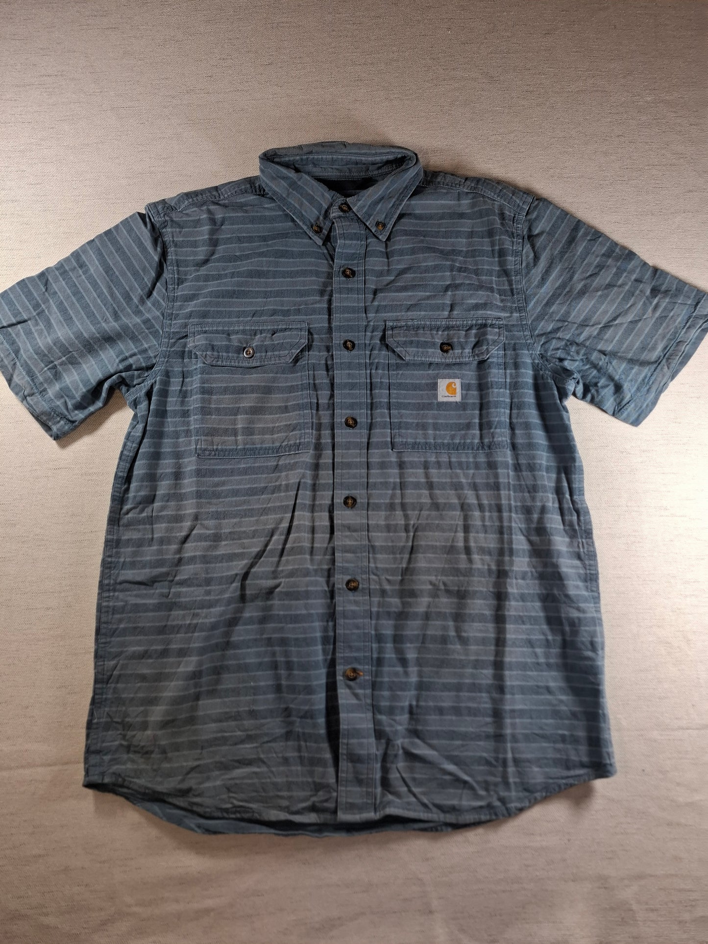 001441 – Carhartt Work Shirt – Grey Stripe, Size M