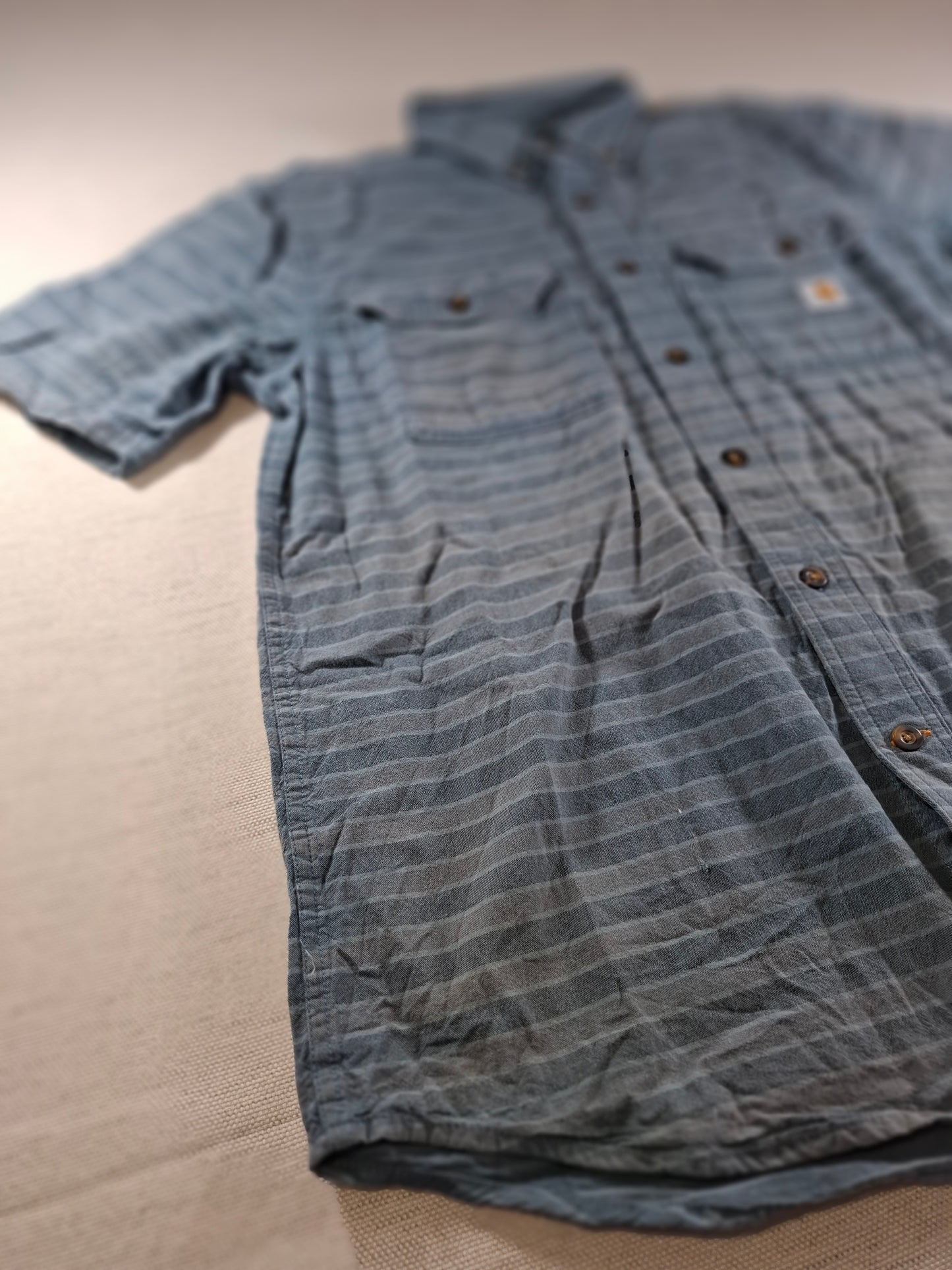 001441 – Carhartt Work Shirt – Grey Stripe, Size M