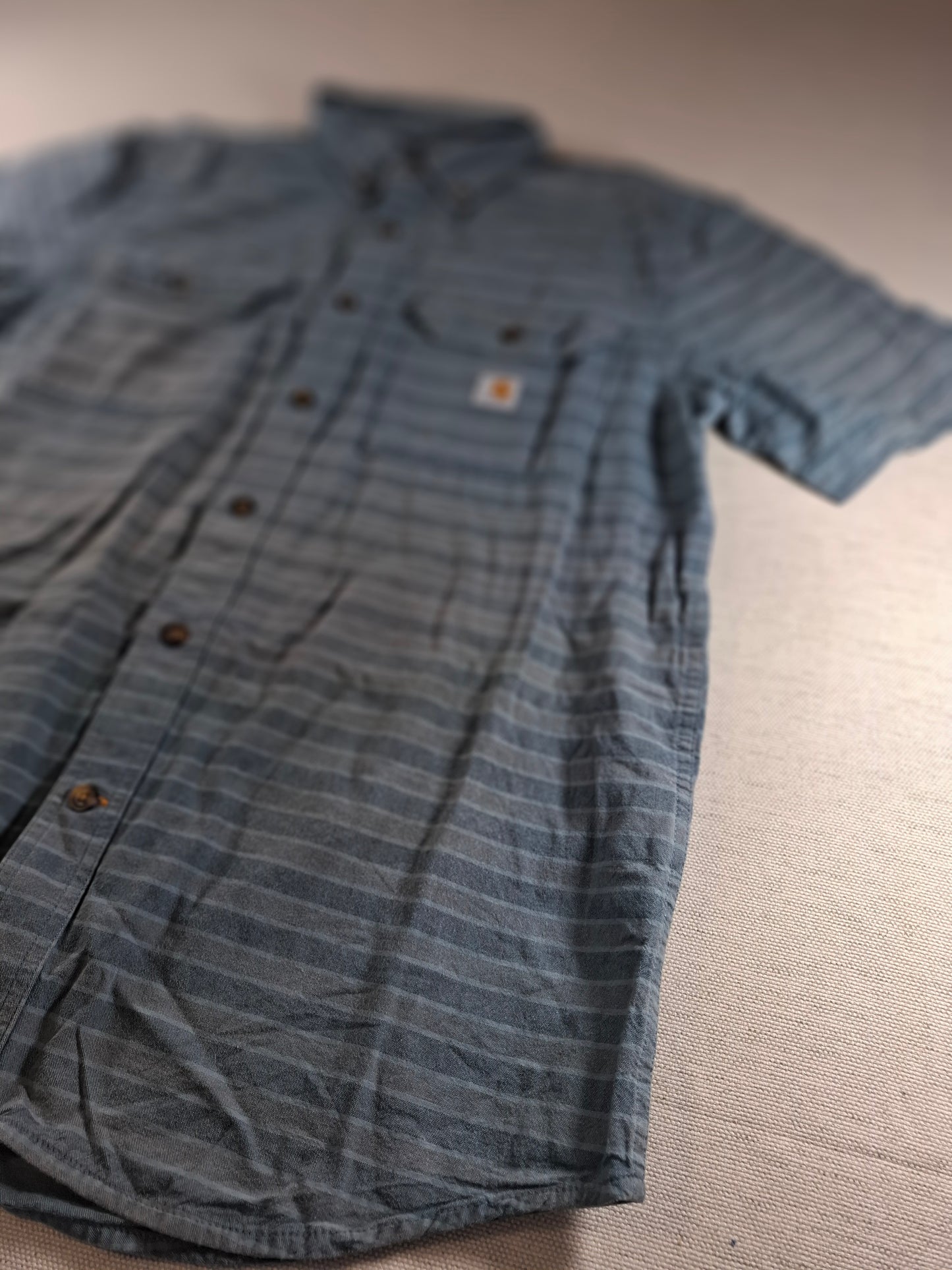 001441 – Carhartt Work Shirt – Grey Stripe, Size M