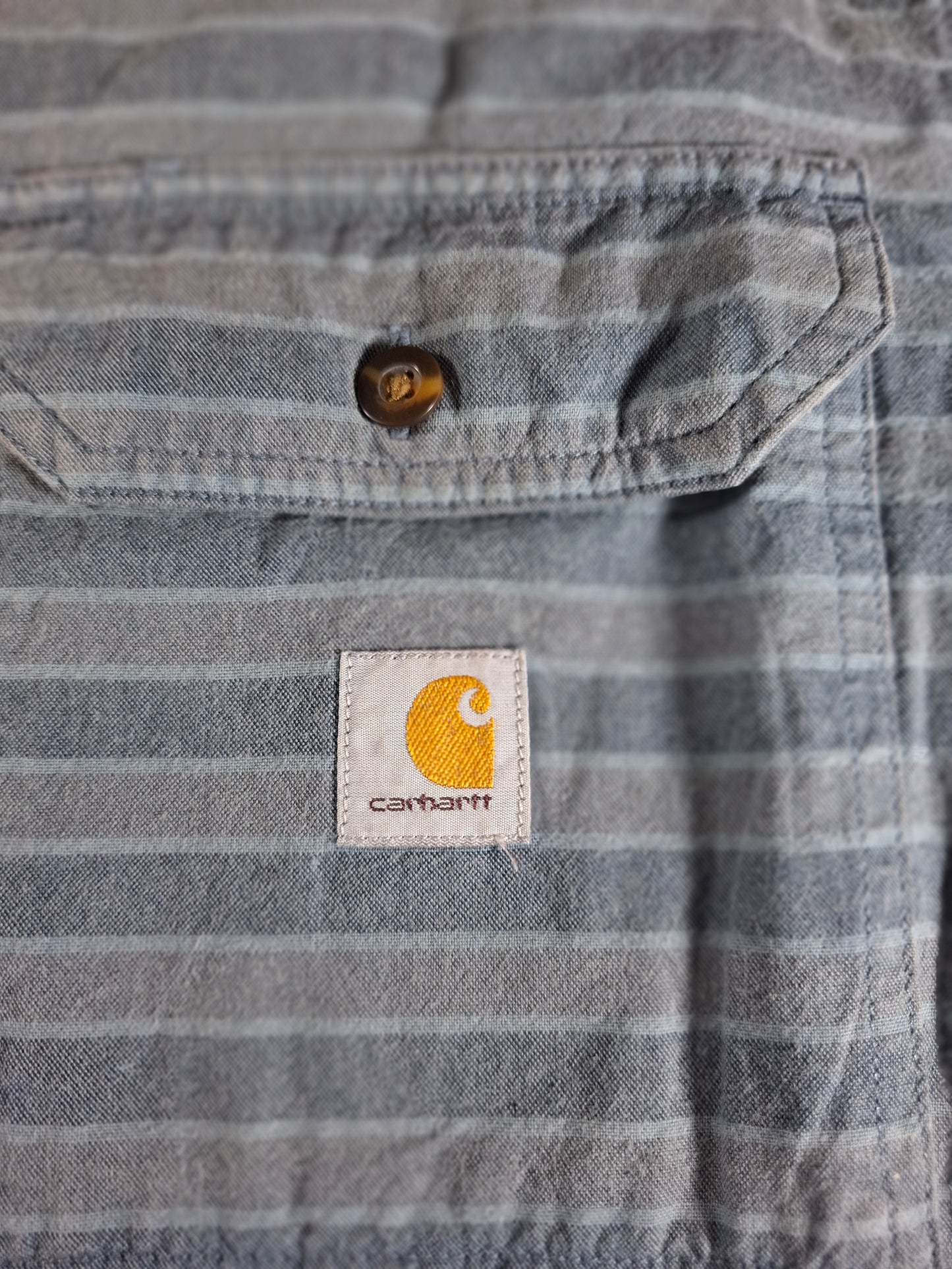 001441 – Carhartt Work Shirt – Grey Stripe, Size M