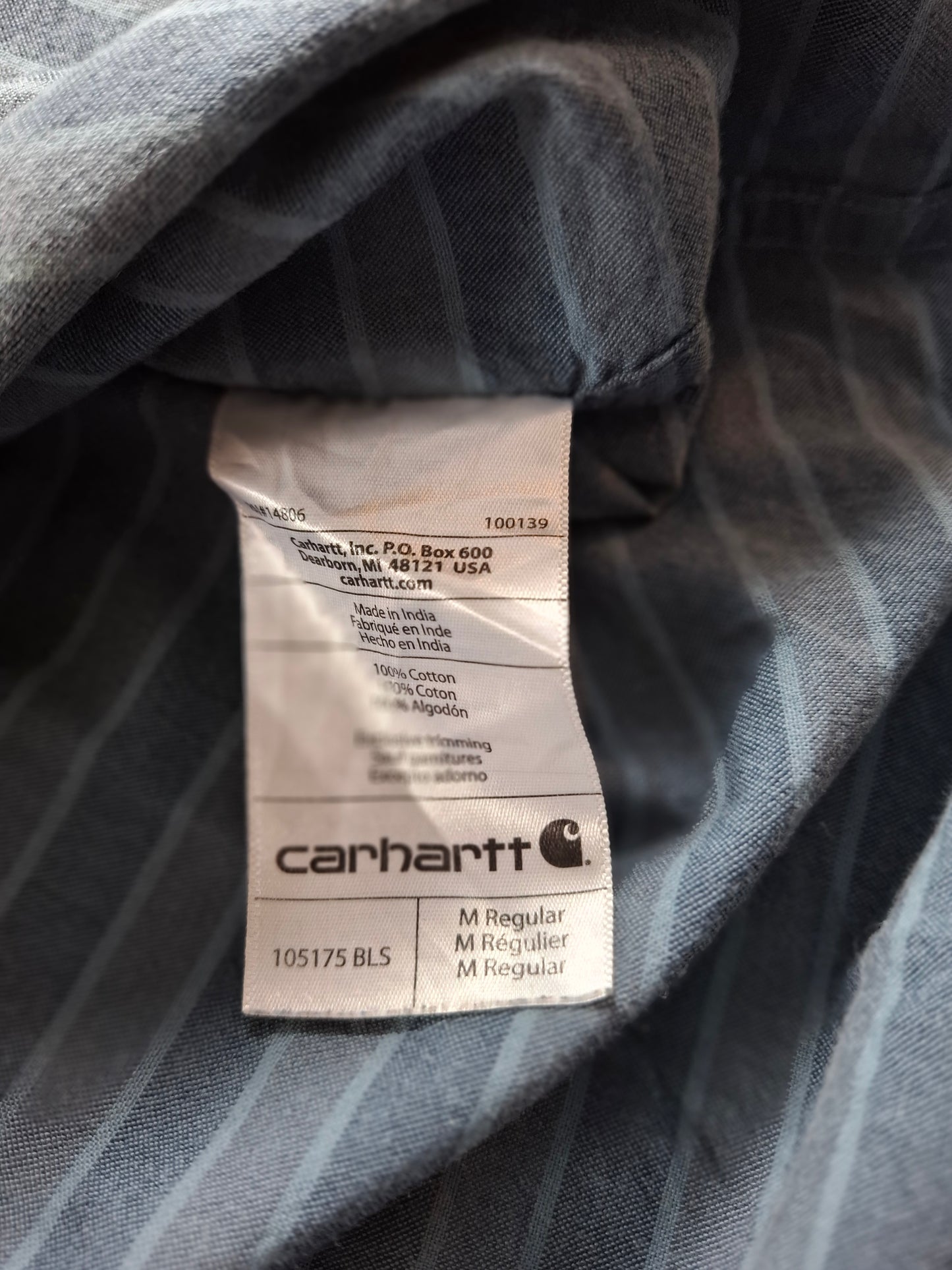 001441 – Carhartt Work Shirt – Grey Stripe, Size M
