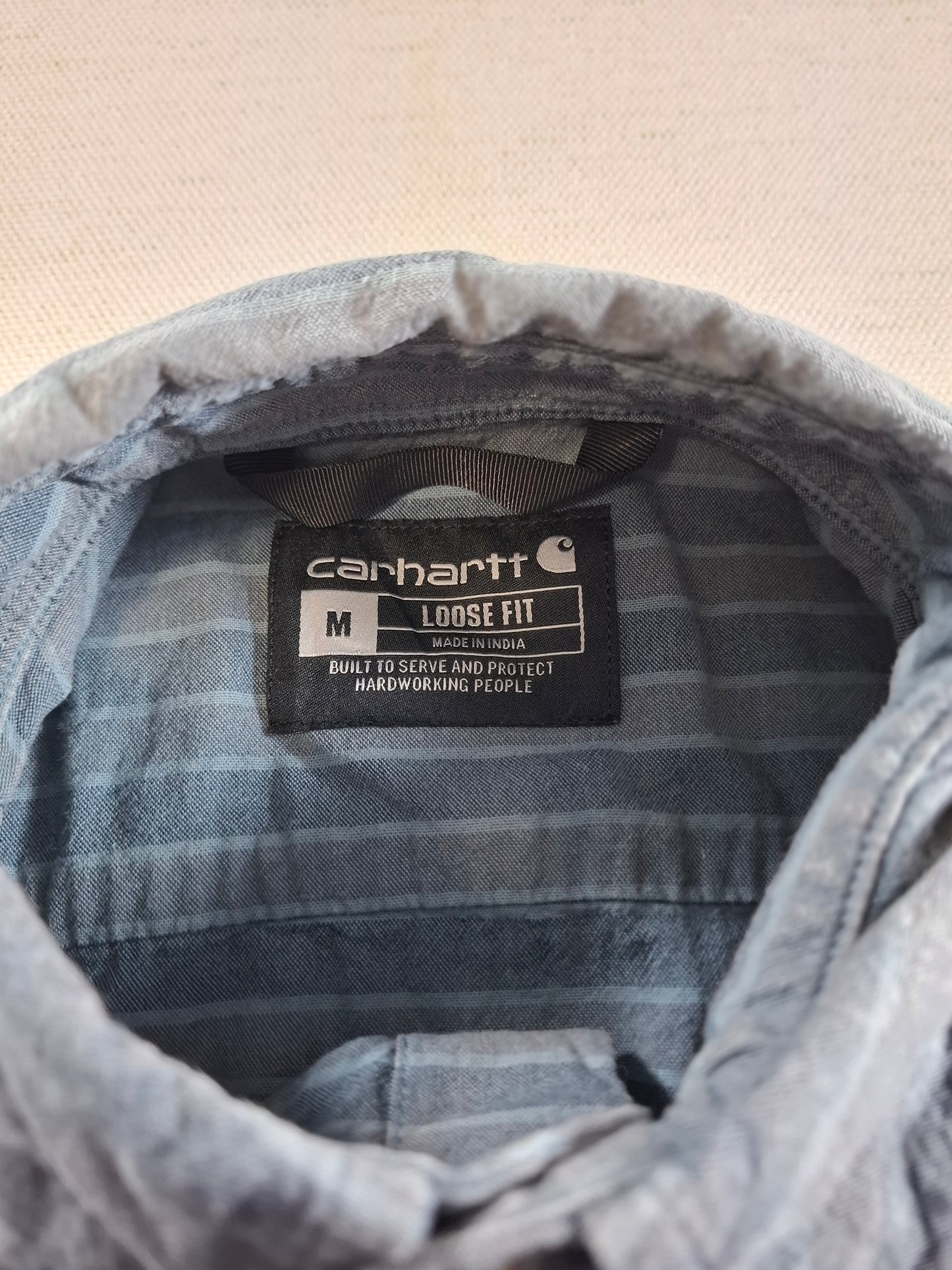 001441 – Carhartt Work Shirt – Grey Stripe, Size M