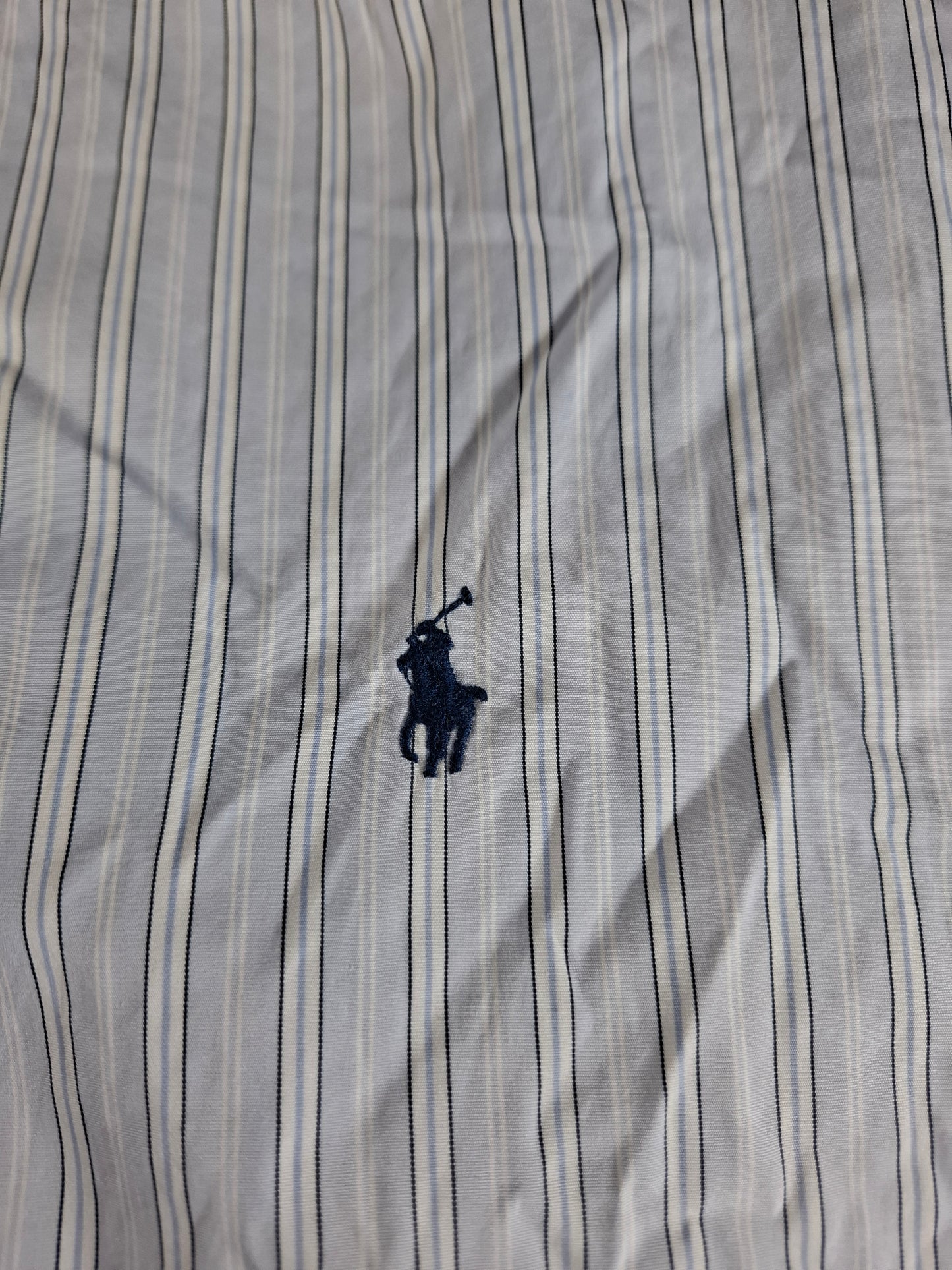 001444 – Polo Ralph Lauren Shirt – Blue/White Stripe, Size L