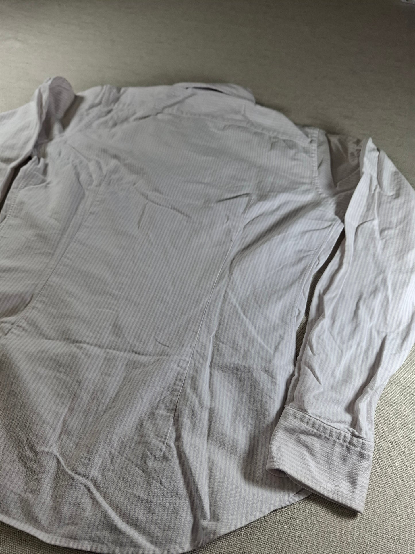 001445 – Polo Ralph Lauren Shirt – Lilac/White Stripe, Size Women's US 8