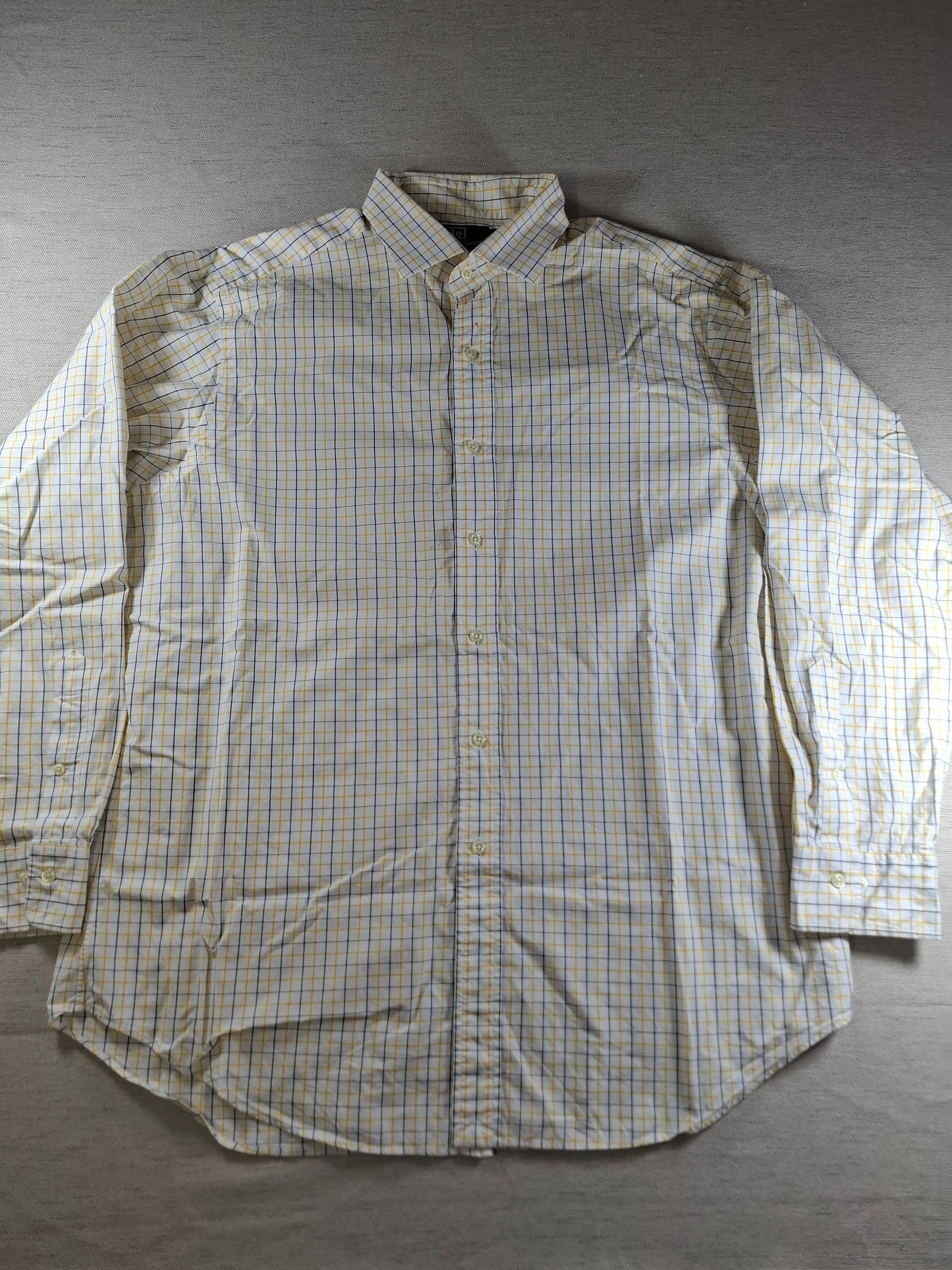 001447 – Polo Ralph Lauren Shirt – Blue/White Stripe, Size Collar 17, Sleeve 34/35