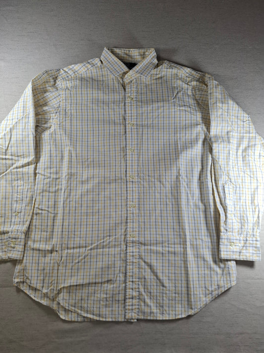 001447 – Polo Ralph Lauren Shirt – Blue/White Stripe, Size Collar 17, Sleeve 34/35