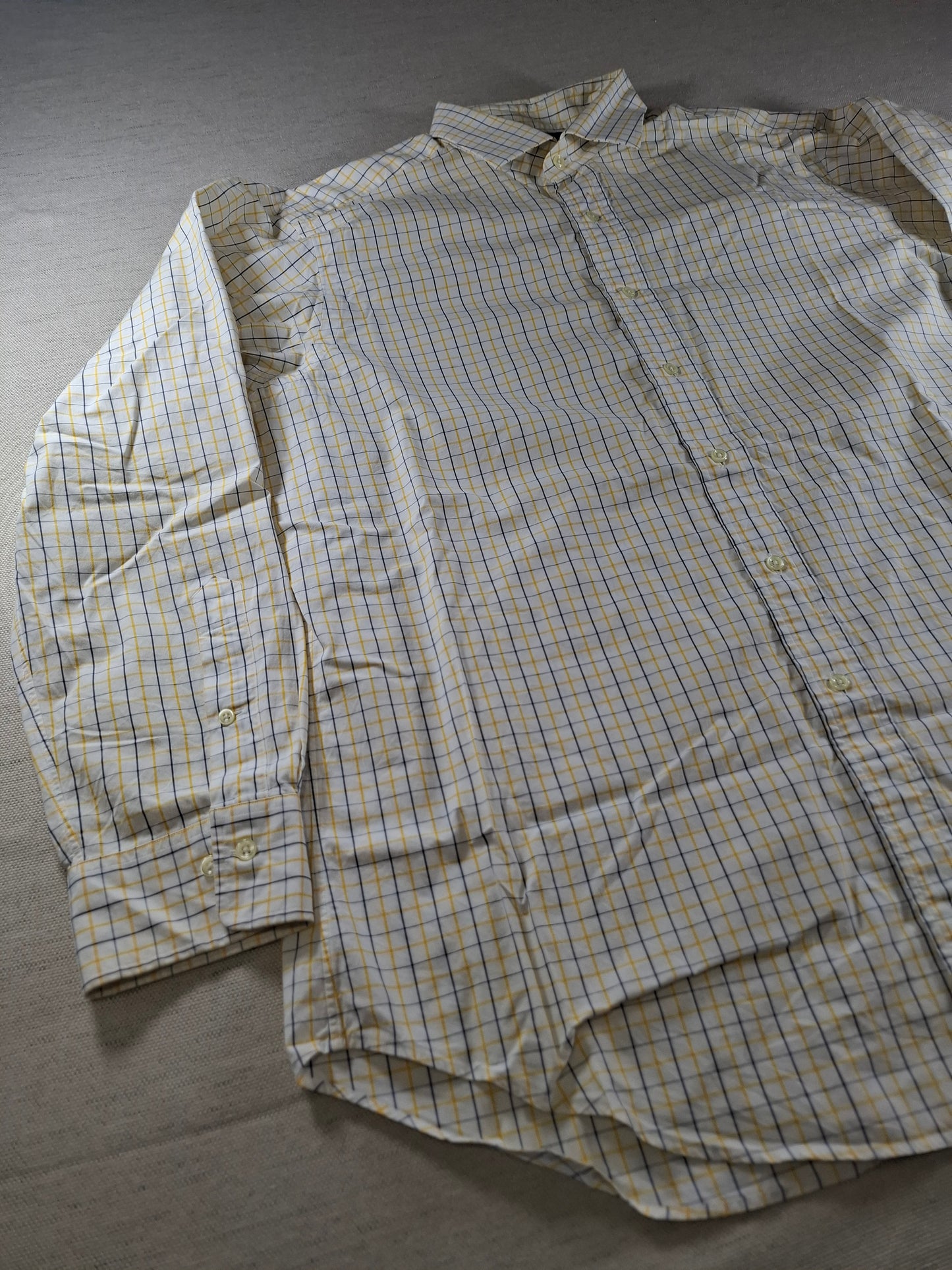 001447 – Polo Ralph Lauren Shirt – Blue/White Stripe, Size Collar 17, Sleeve 34/35