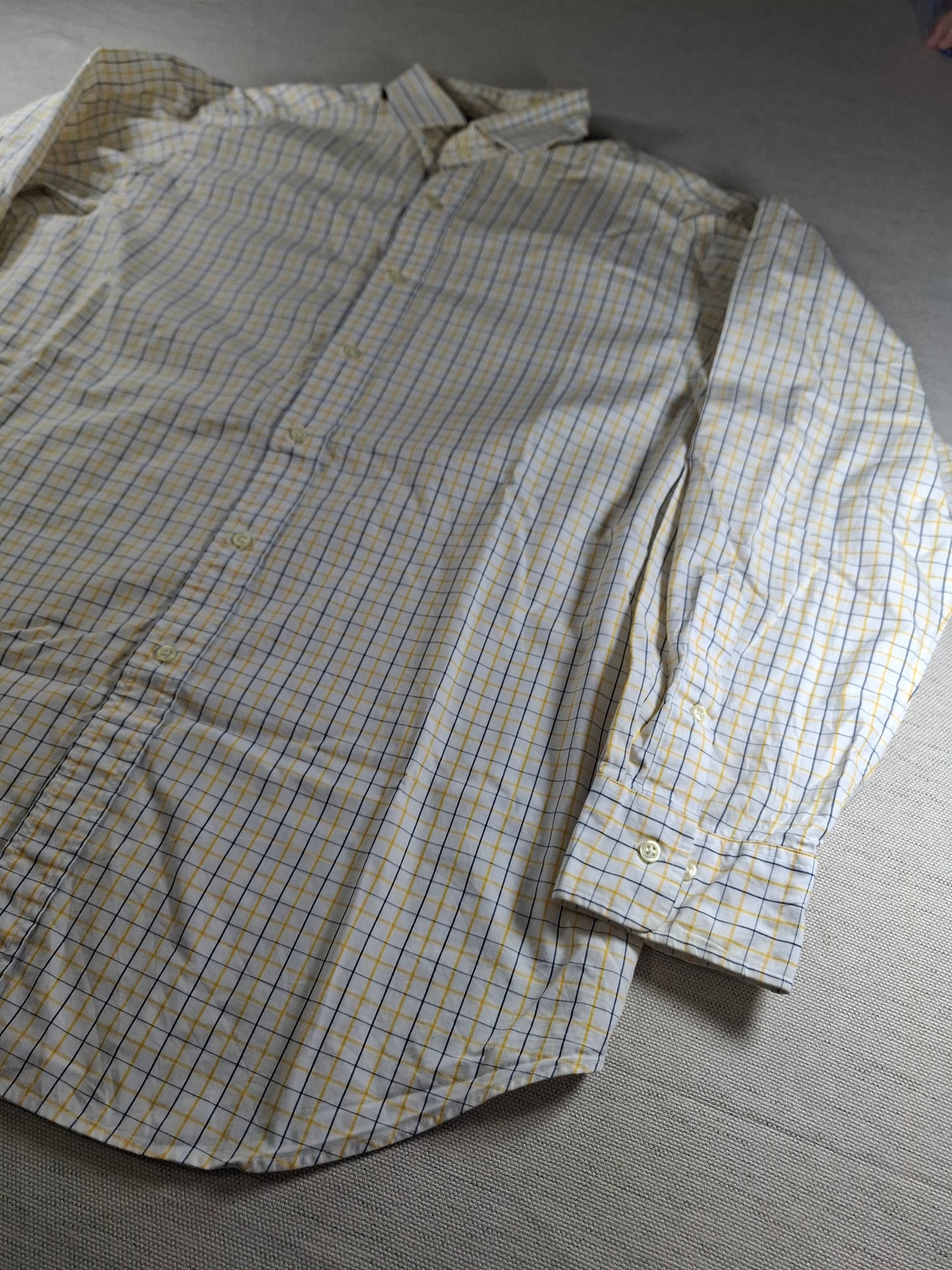 001447 – Polo Ralph Lauren Shirt – Blue/White Stripe, Size Collar 17, Sleeve 34/35