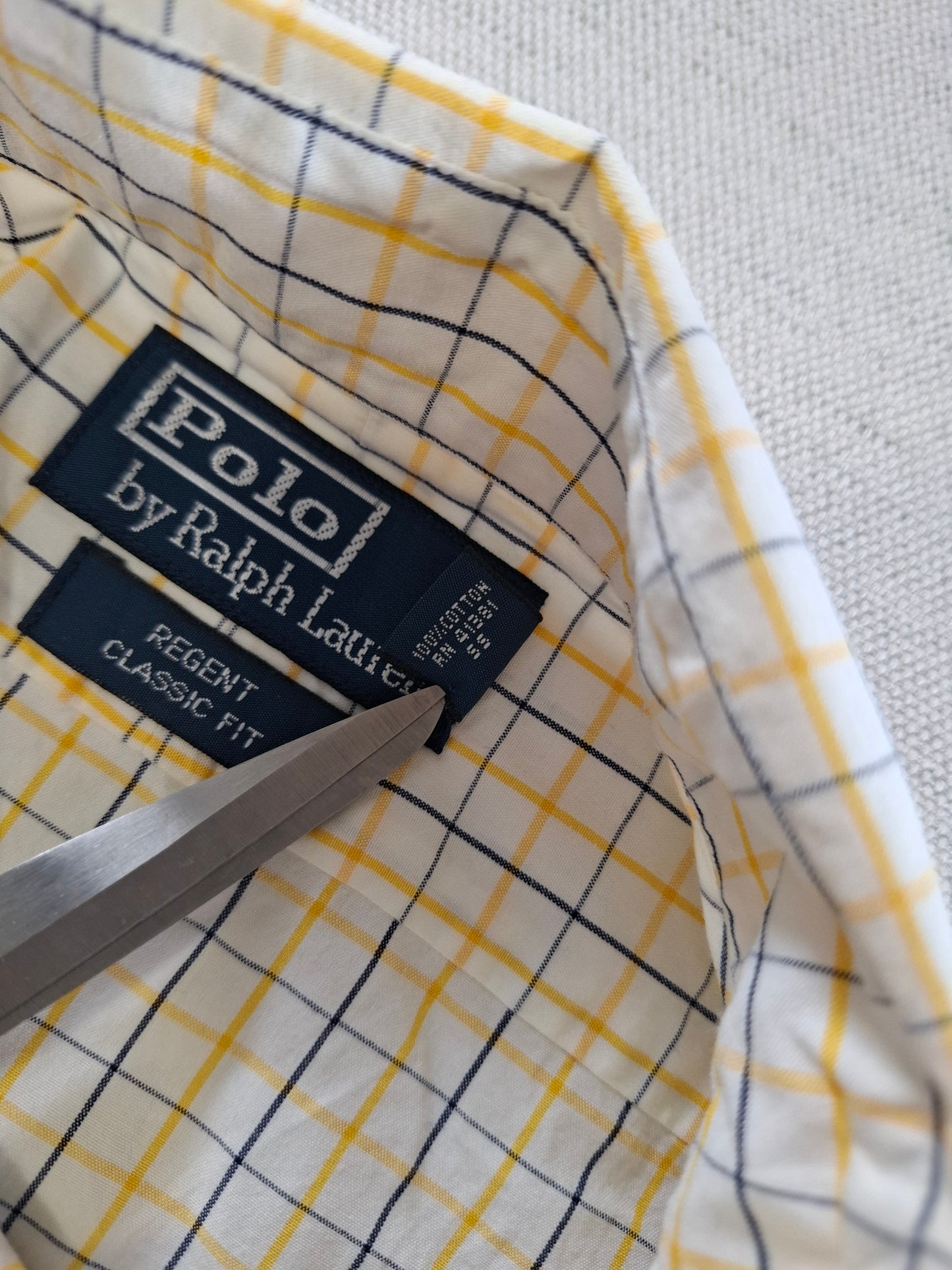 001447 – Polo Ralph Lauren Shirt – Blue/White Stripe, Size Collar 17, Sleeve 34/35