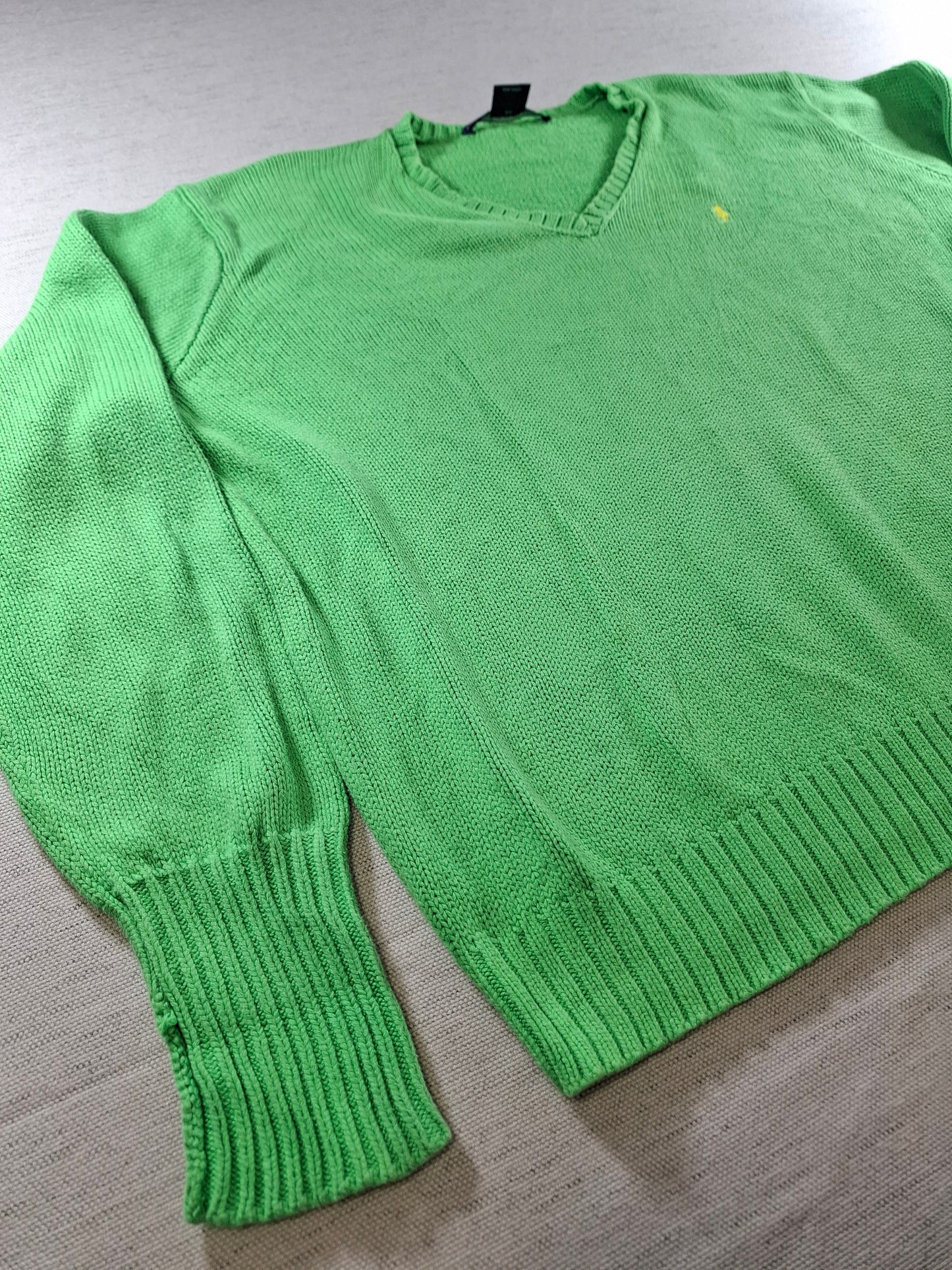 001468 – Polo Ralph Lauren V-neck Sweater – Green, Size L