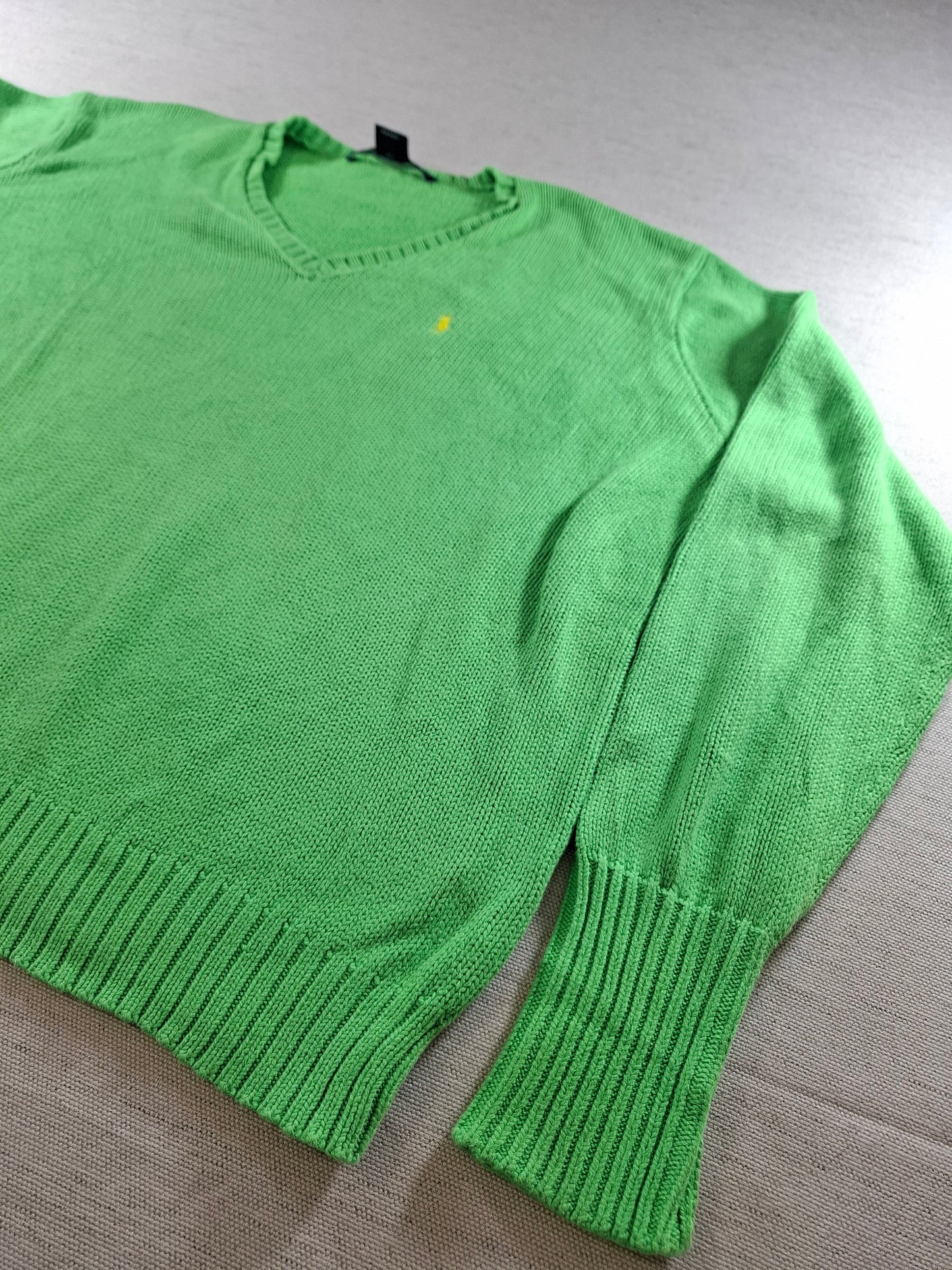 001468 – Polo Ralph Lauren V-neck Sweater – Green, Size L