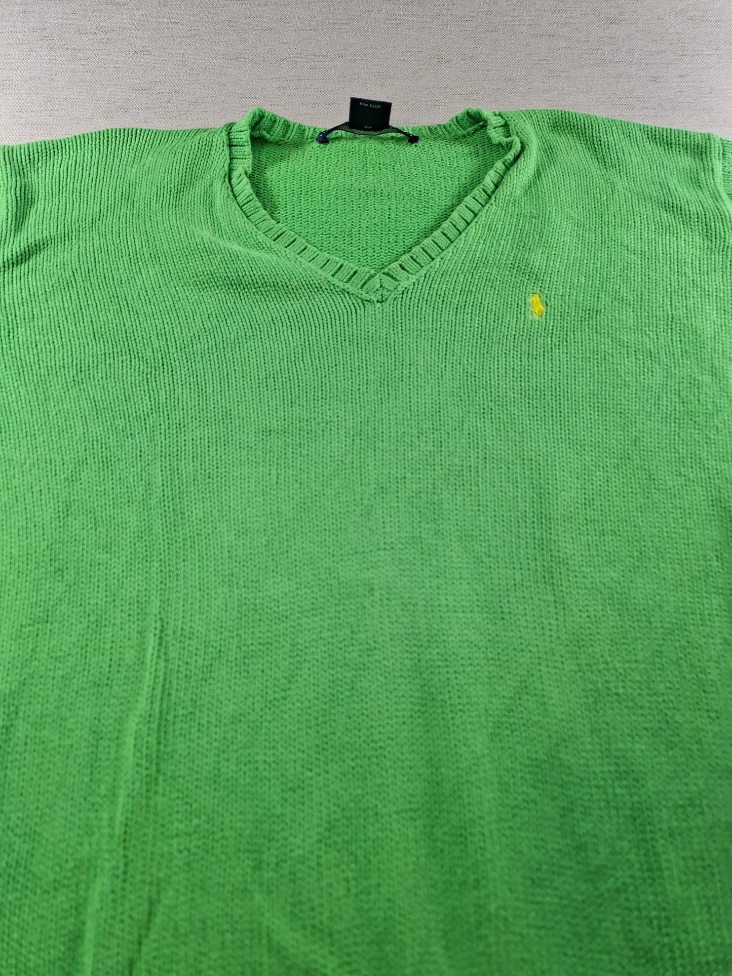 001468 – Polo Ralph Lauren V-neck Sweater – Green, Size L