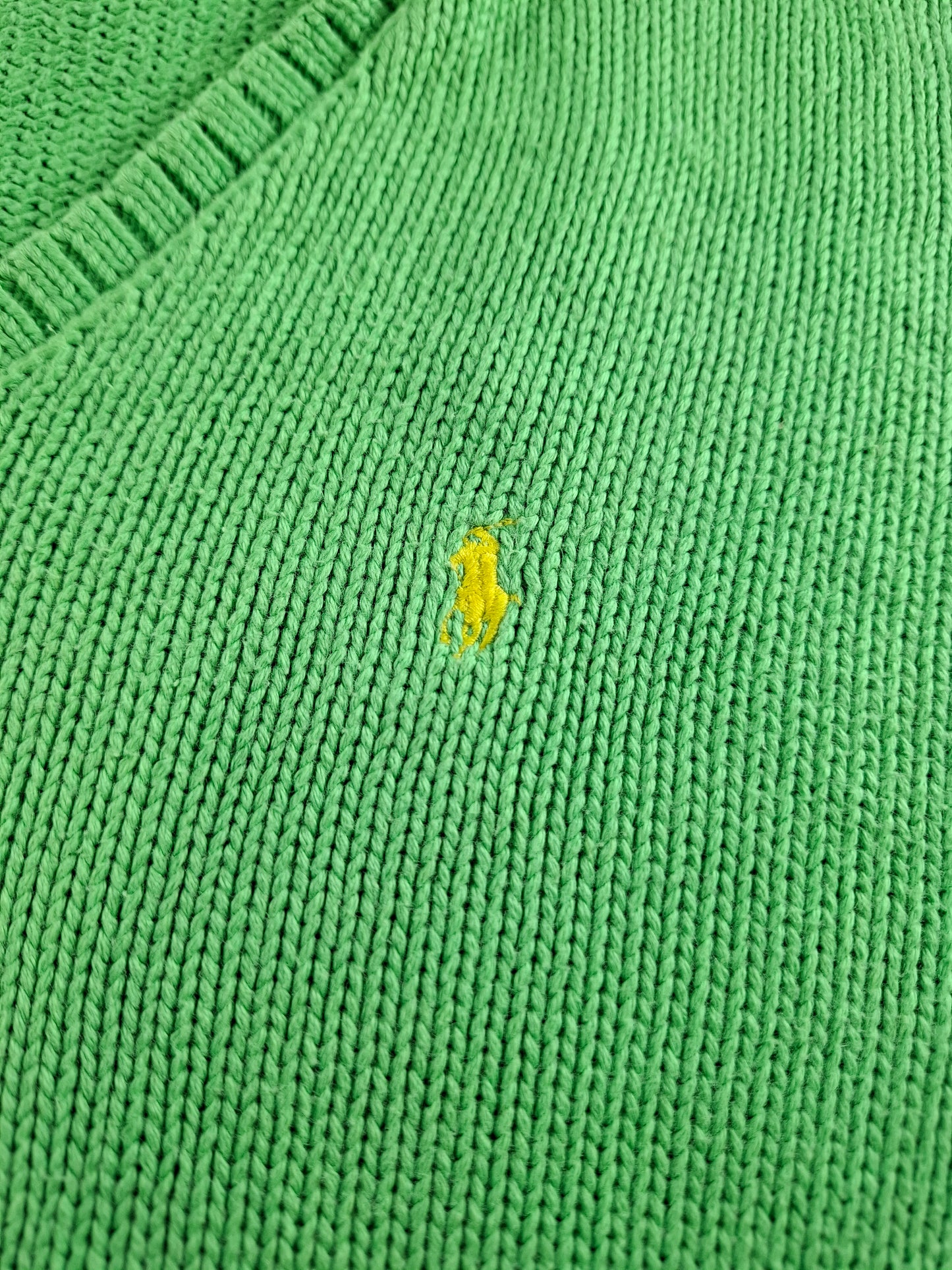 001468 – Polo Ralph Lauren V-neck Sweater – Green, Size L