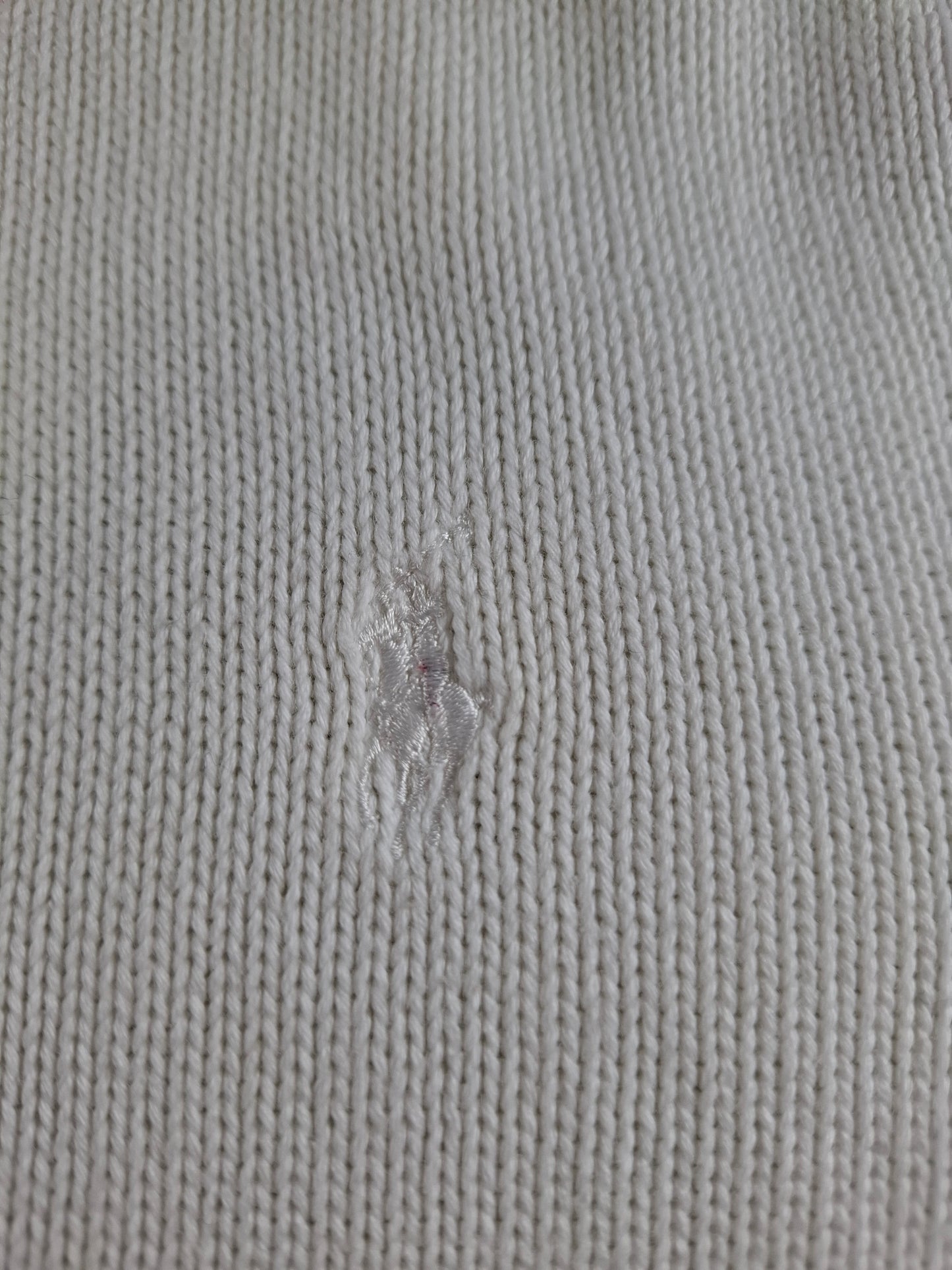 001470 – Polo Ralph Lauren Full-Zip Sweater – White, Size M